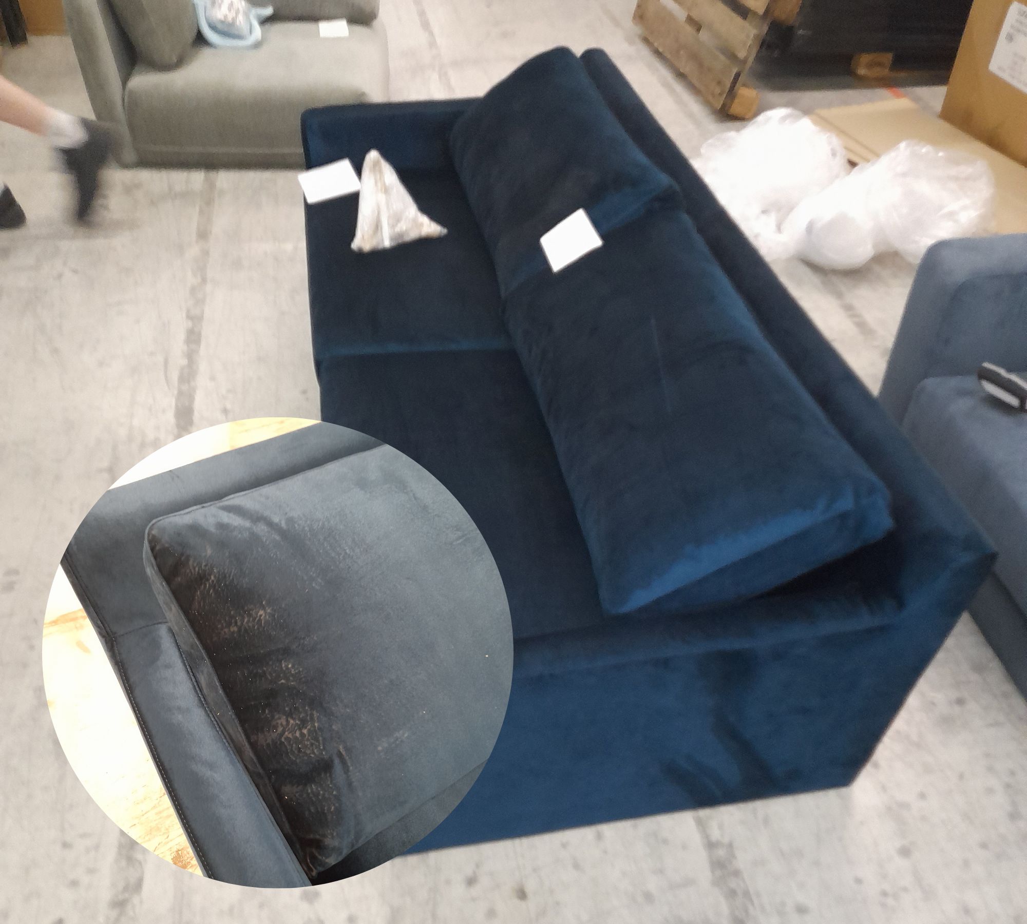 Astha Sofa 3-Sitzer Velour Lux Petro