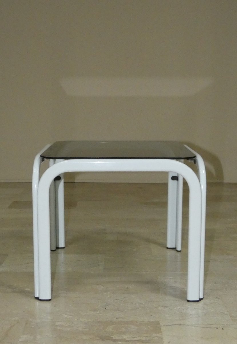 Couchtische 3er Set Vintage Metall Glas 1980er Jahre