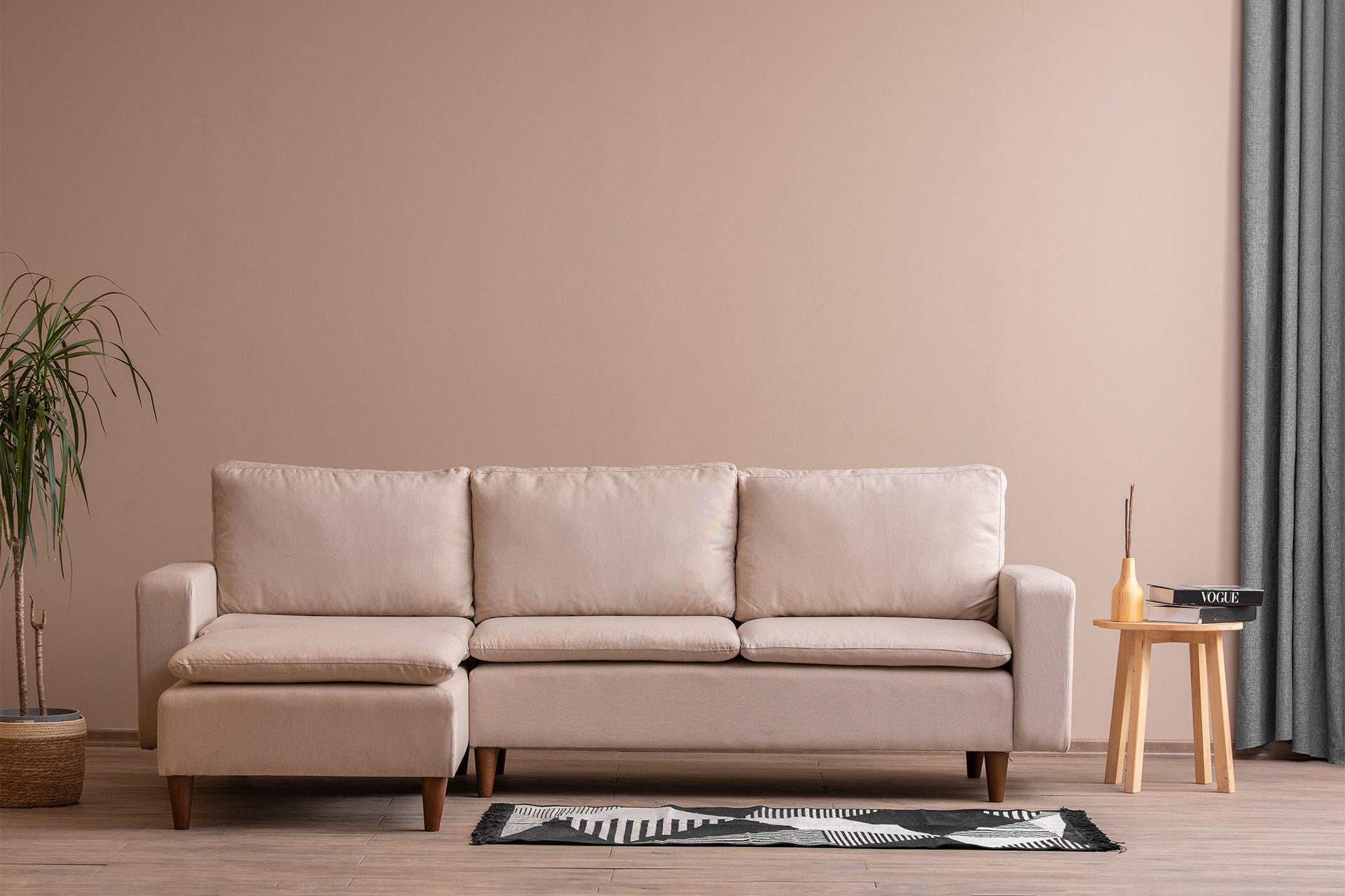 Lungo Ecksofa Creme