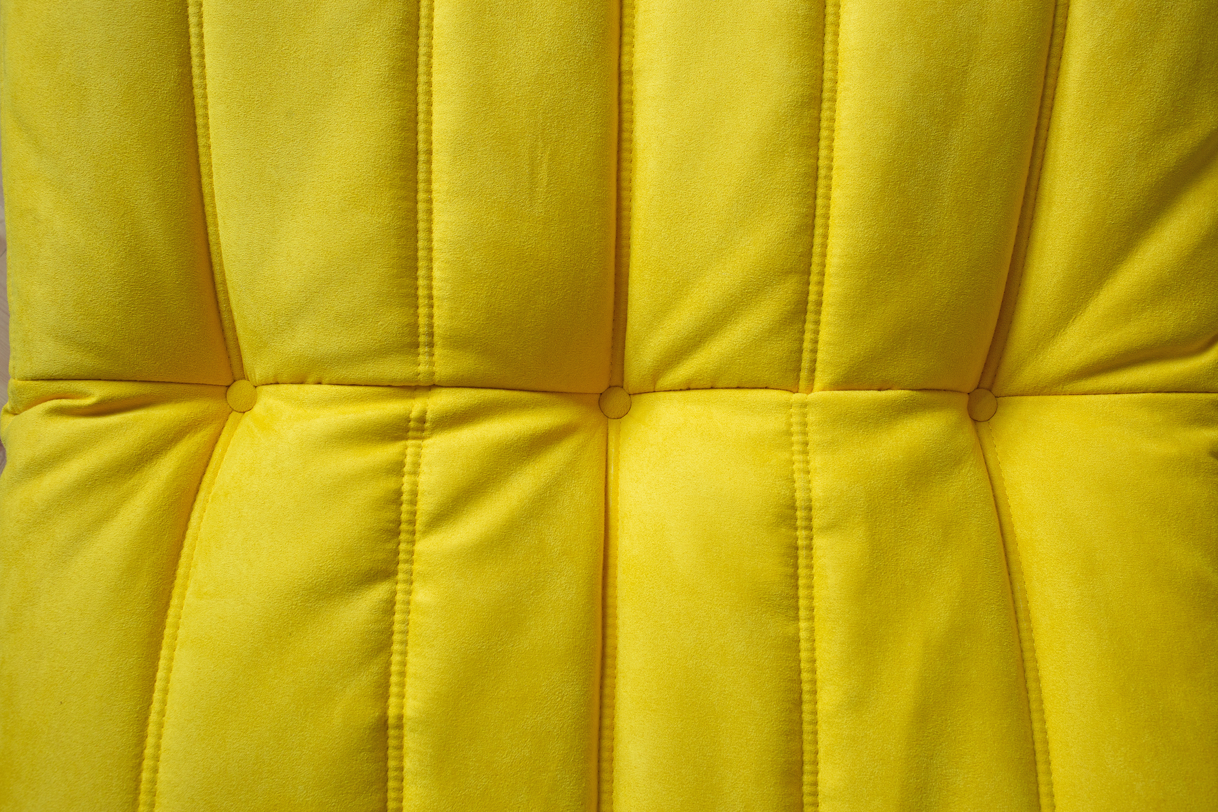 Set Lounge Togo 3 pezzi Tessuto Giallo limone