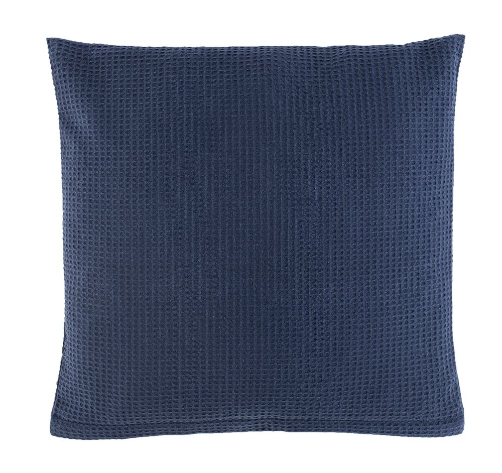 Kissenhülle aus Waffelpiqué 100% Baumwolle Dunkelblau