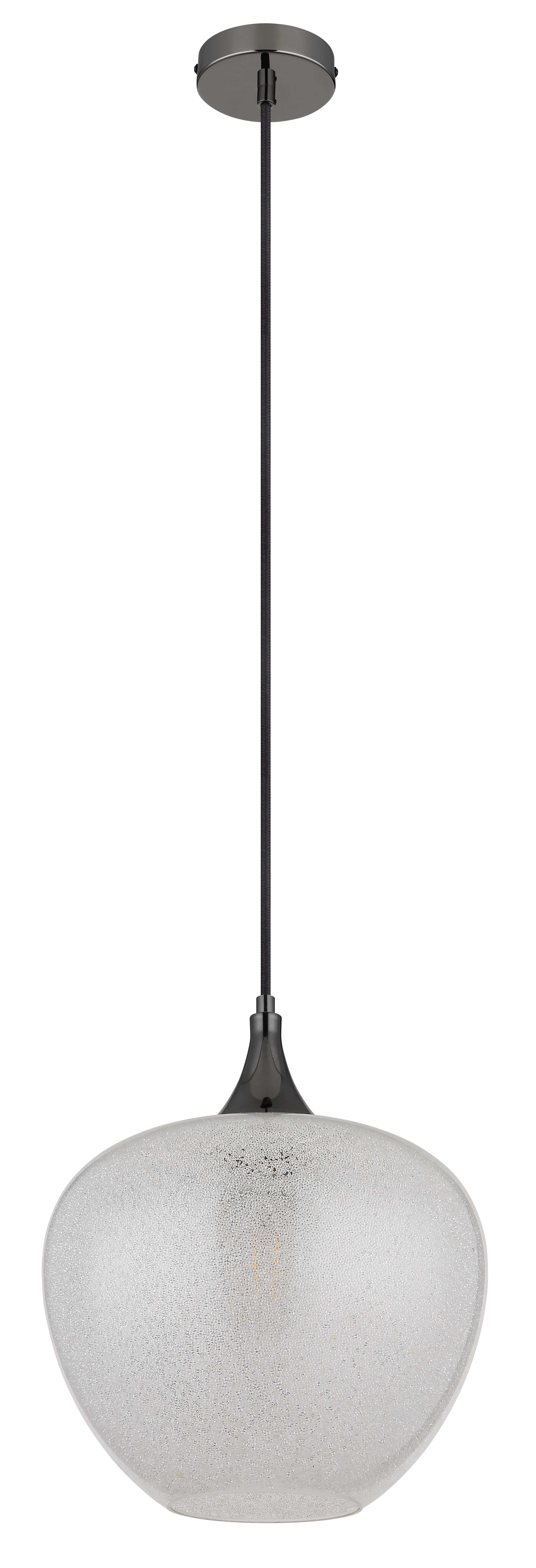 1-Light Maxy Type N Pendant Light Clear Glass Chrome