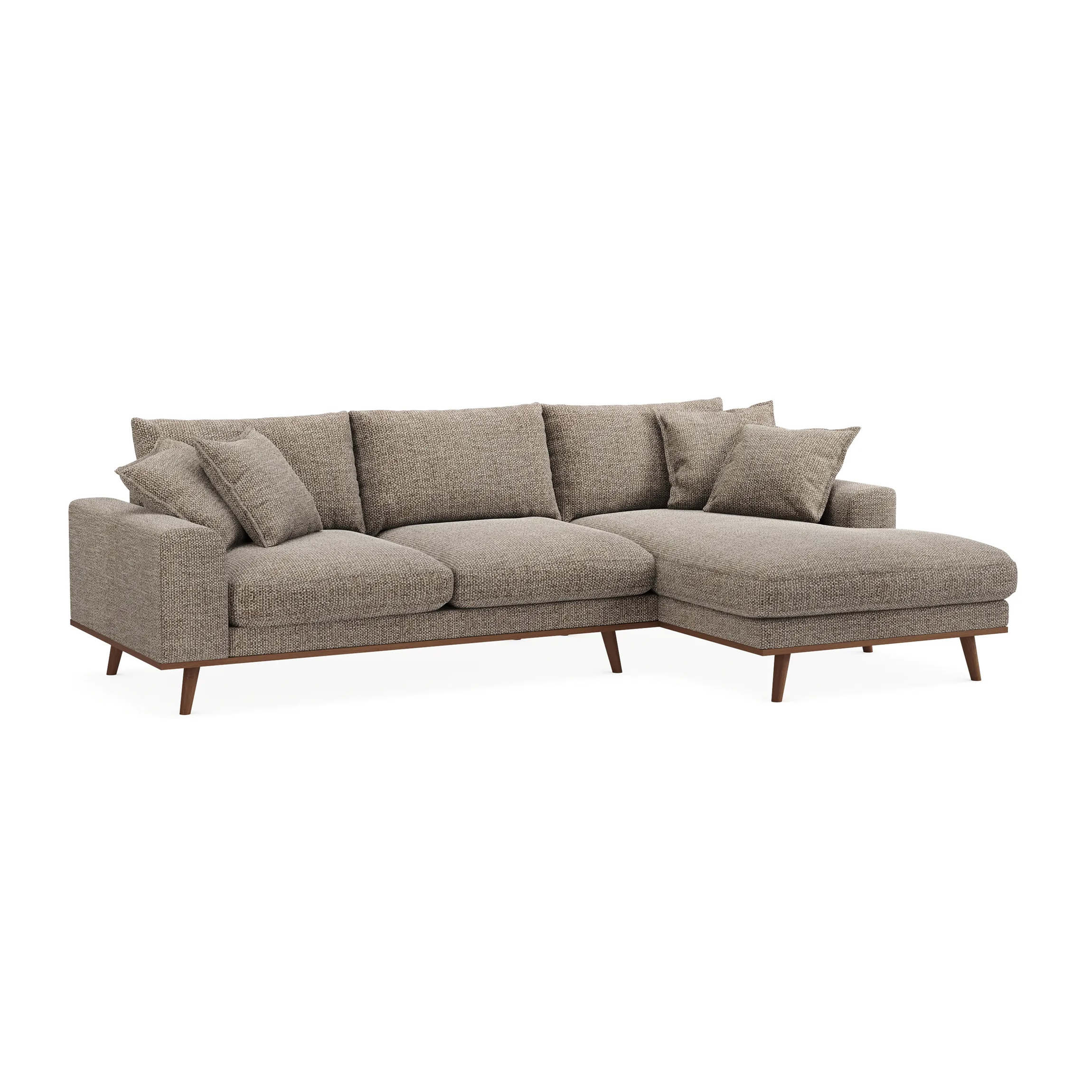 Corner Sofa Harper 3-Seater Right Light Brown