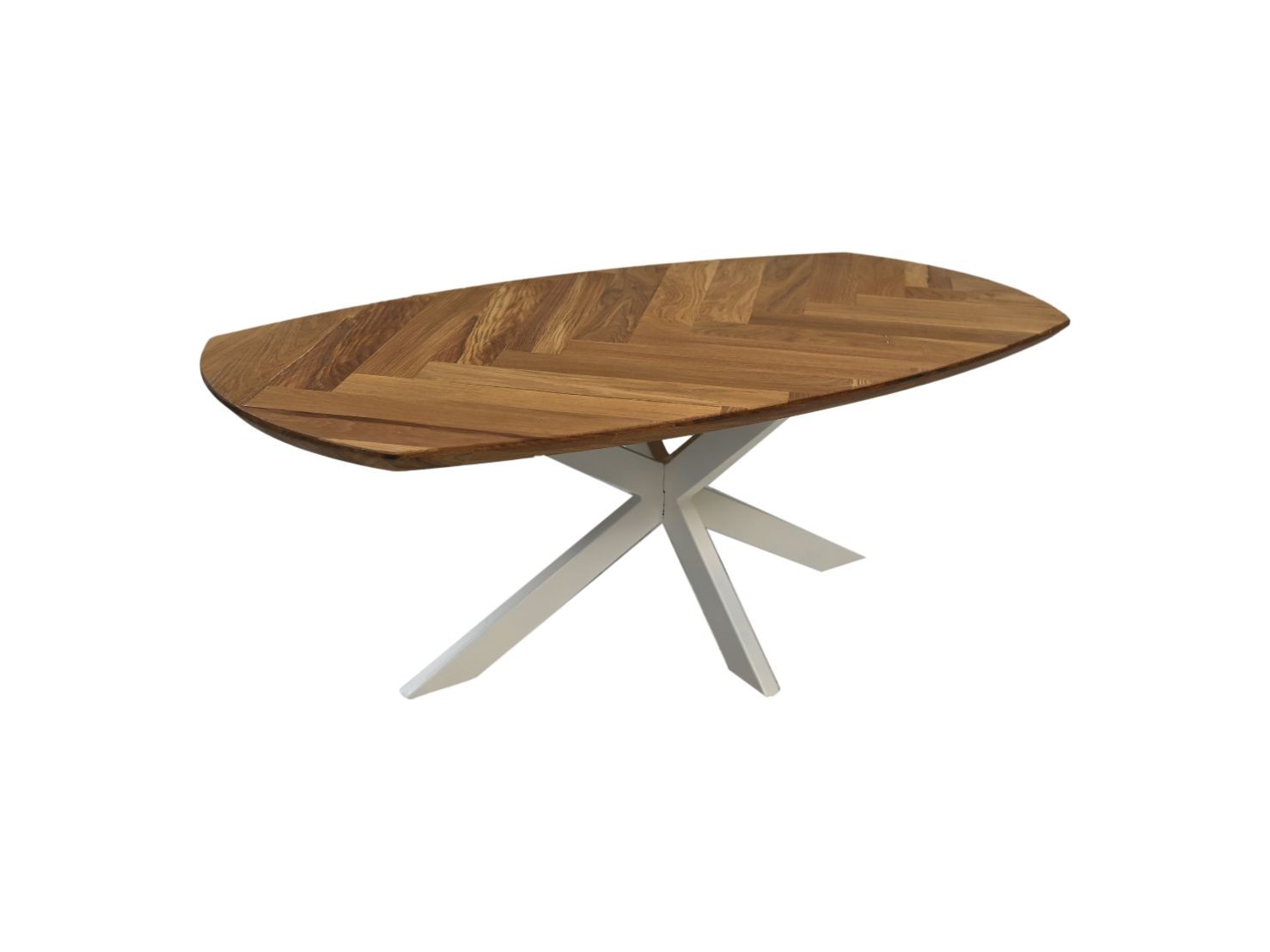 Fishbone Couchtisch Eiche Metall