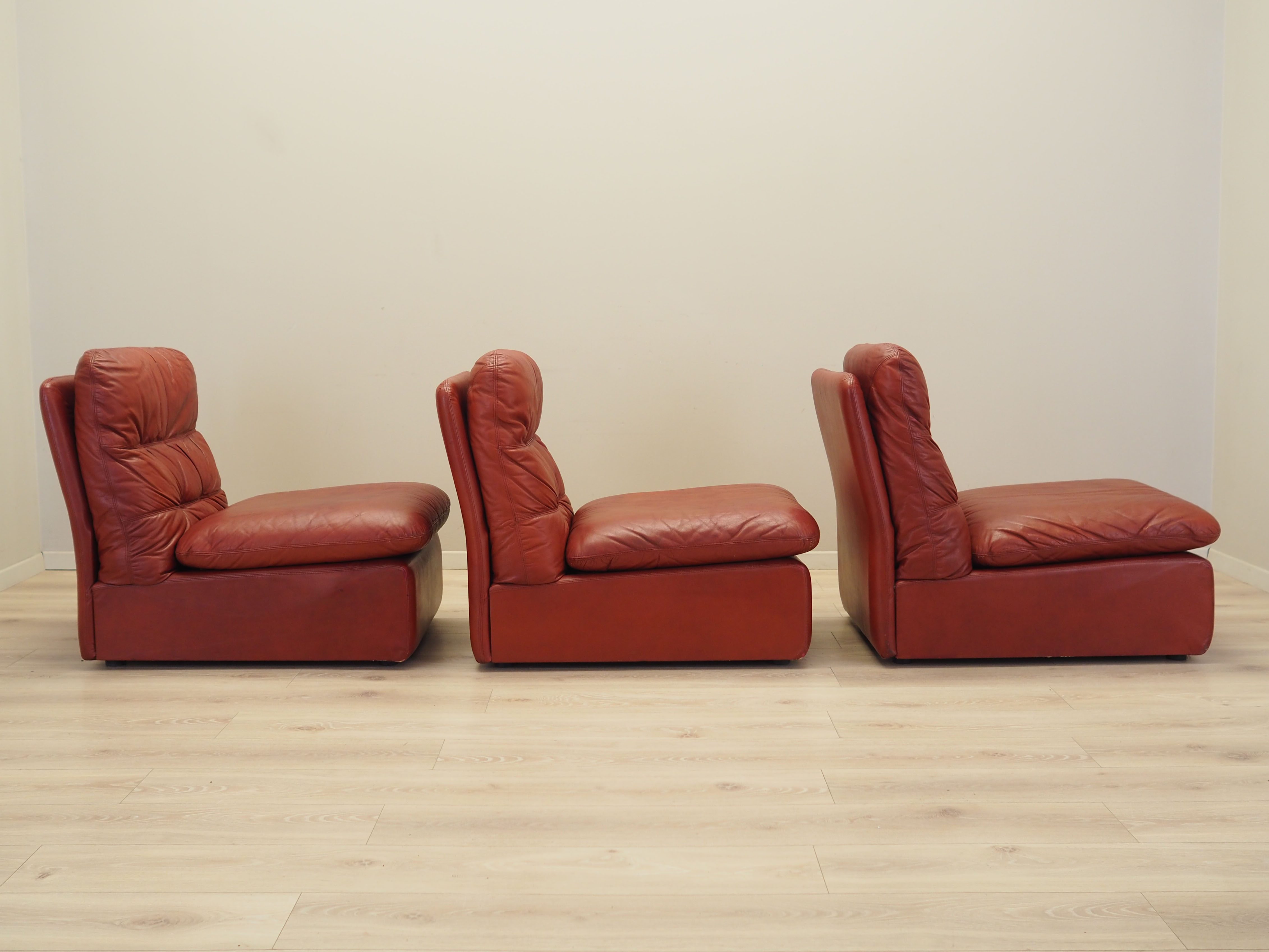 Modulares Sofa Leder Braun 1960er Jahre