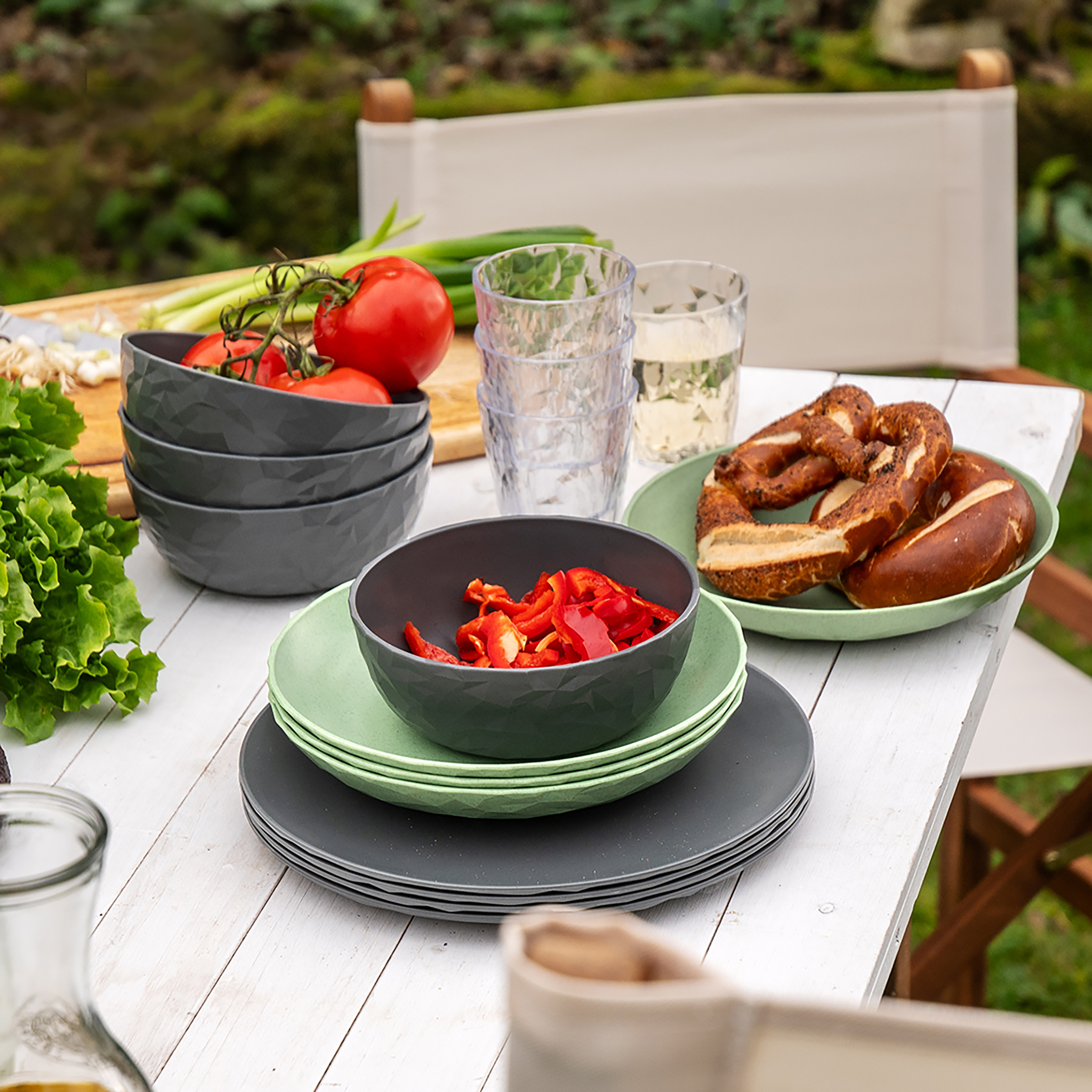 Tief Club Plate Speiseteller Polypropylen Grün