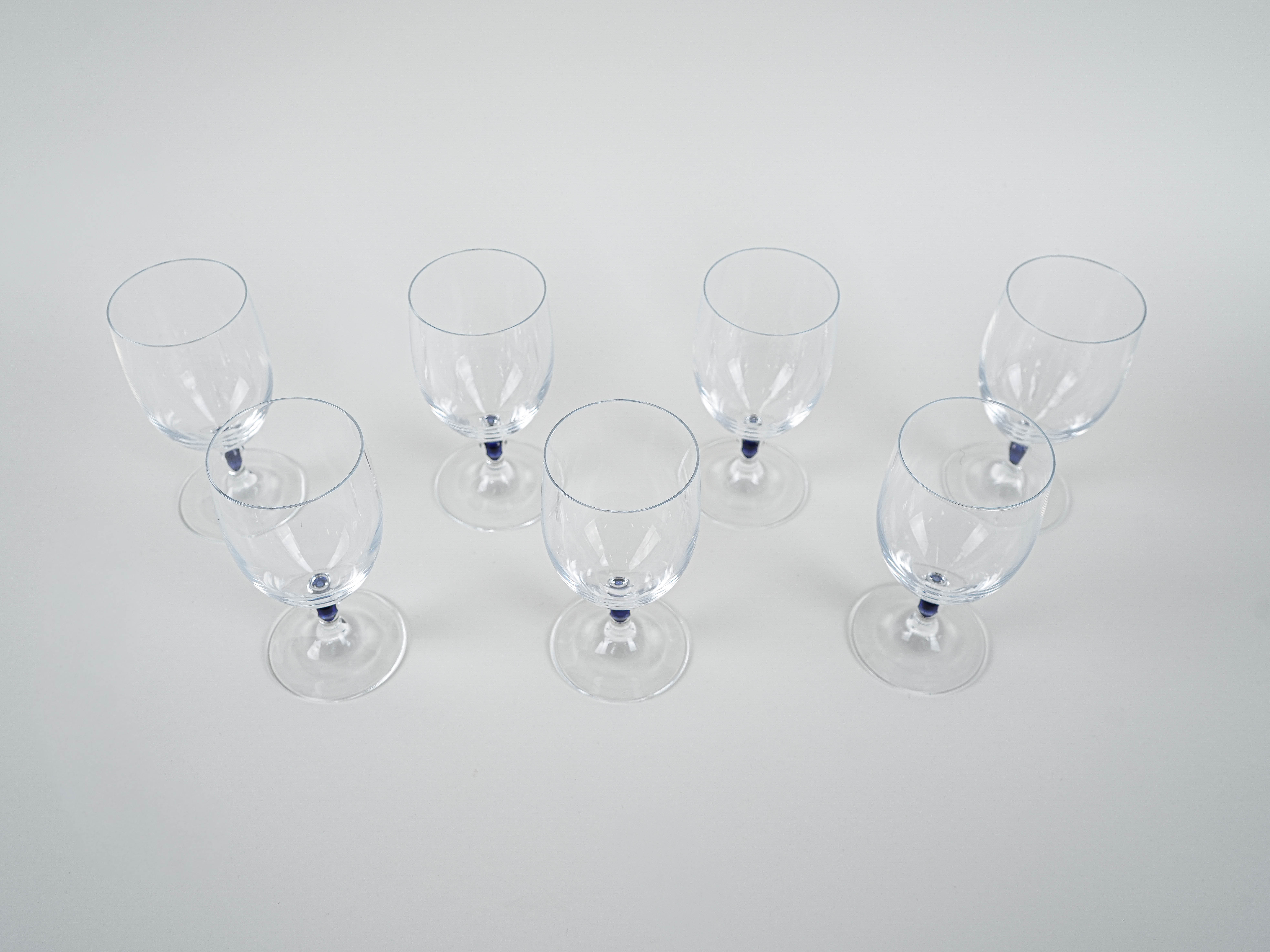 Set Venise Saphir Glasses 1970s Cristal d'Arques