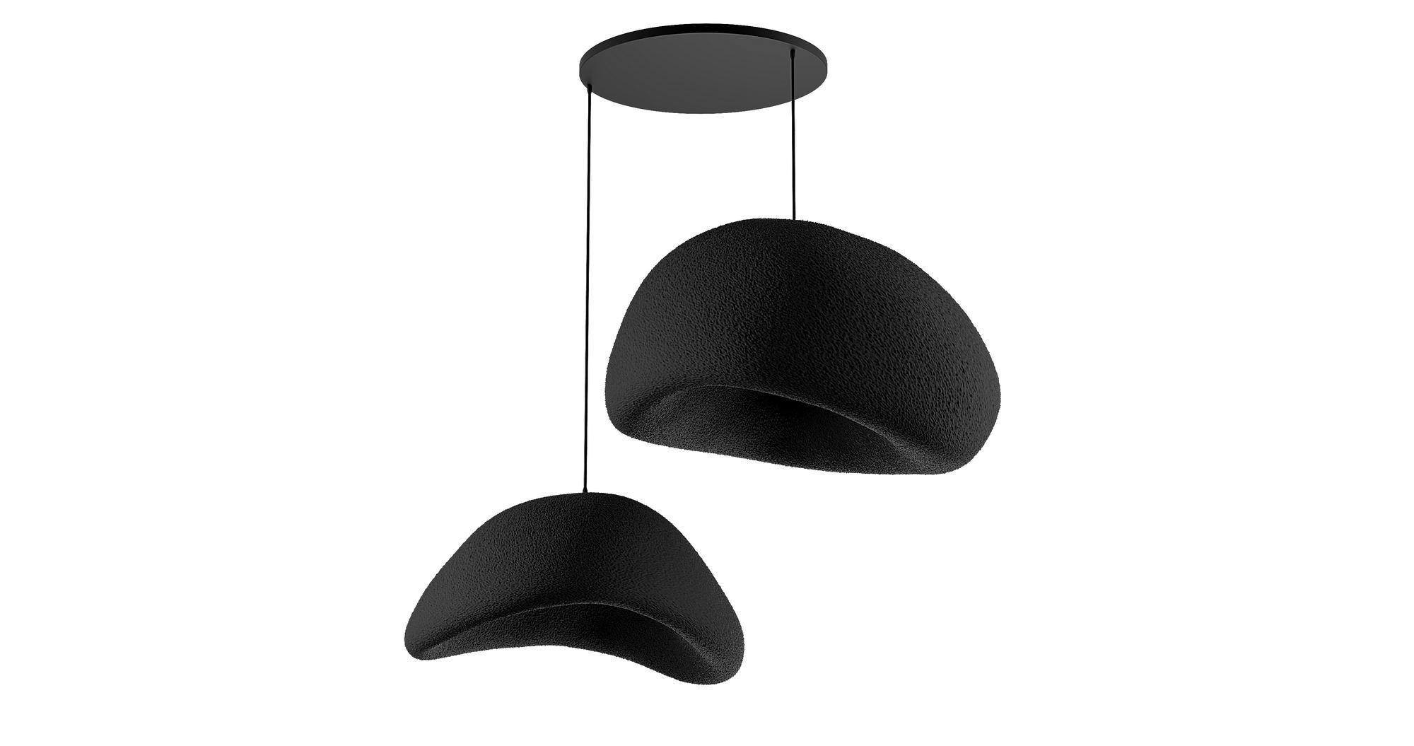 2-Flammig Wabi Sabi Plasterglows Pendelleuchte Schwarz