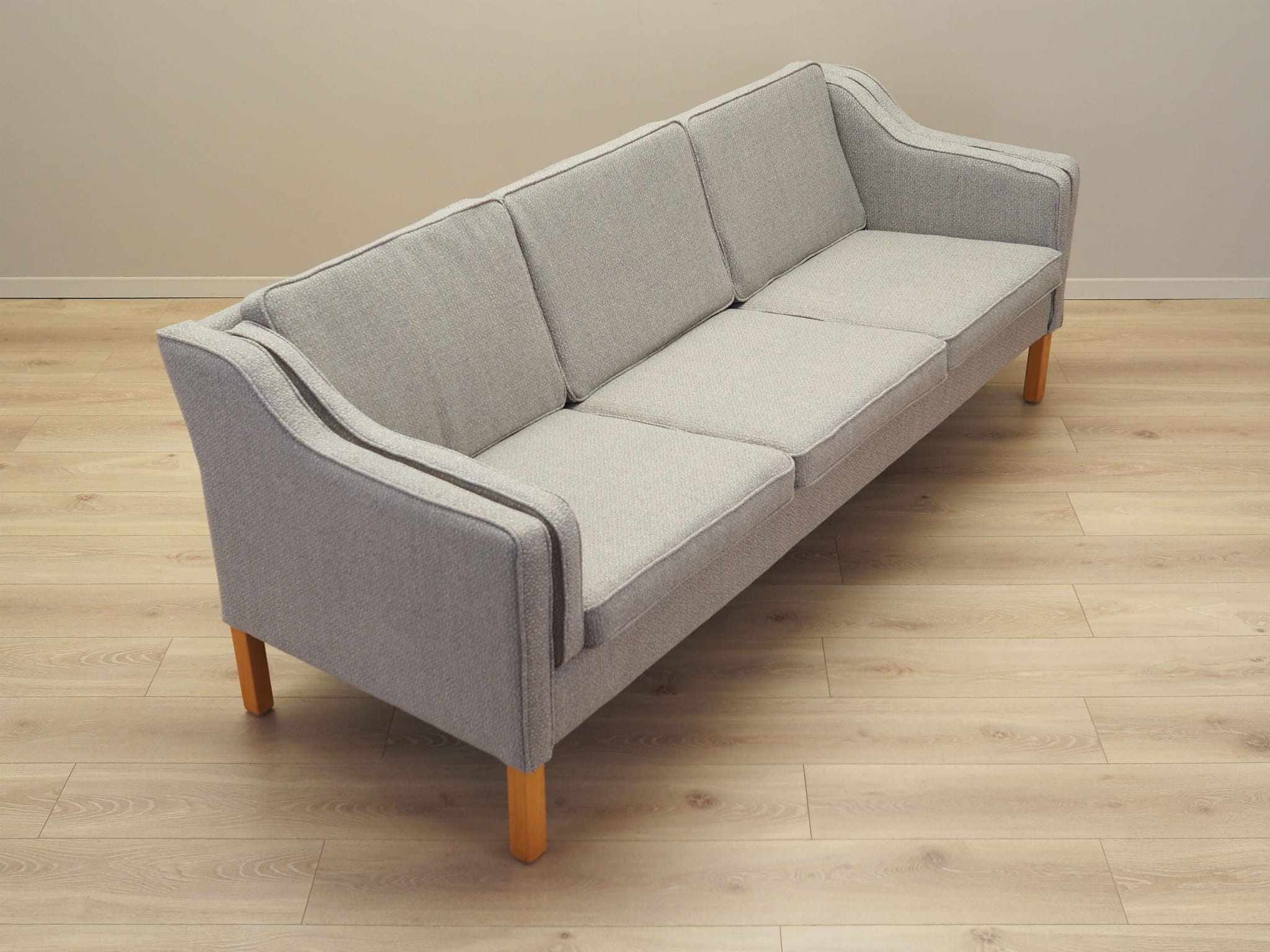Vintage Sofa 3-seater Beech wood Textile Grey 1970s