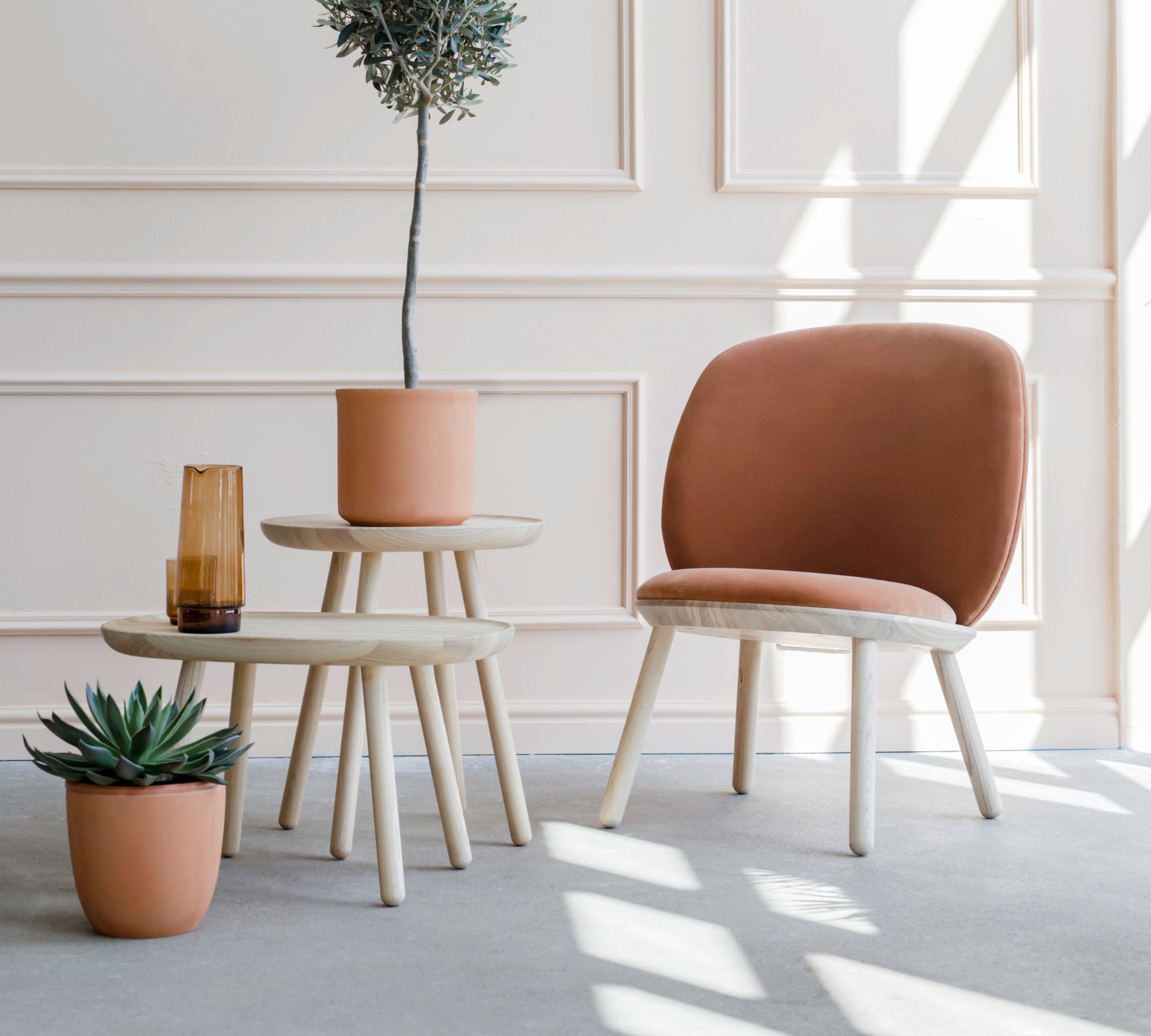 Naïve Beistelltisch Esche Natur 64 cm