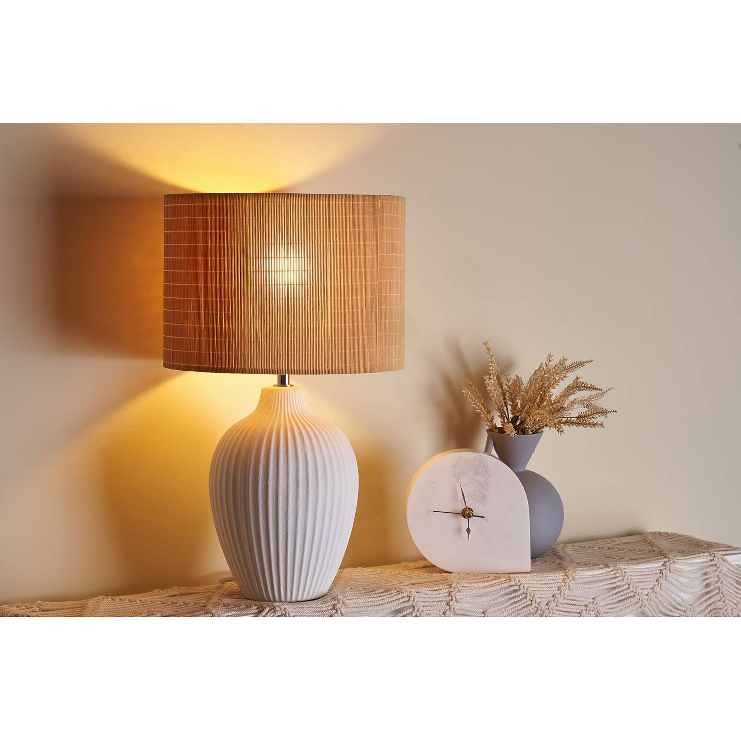 Tischleuchte Timber Glow Bambus Stein