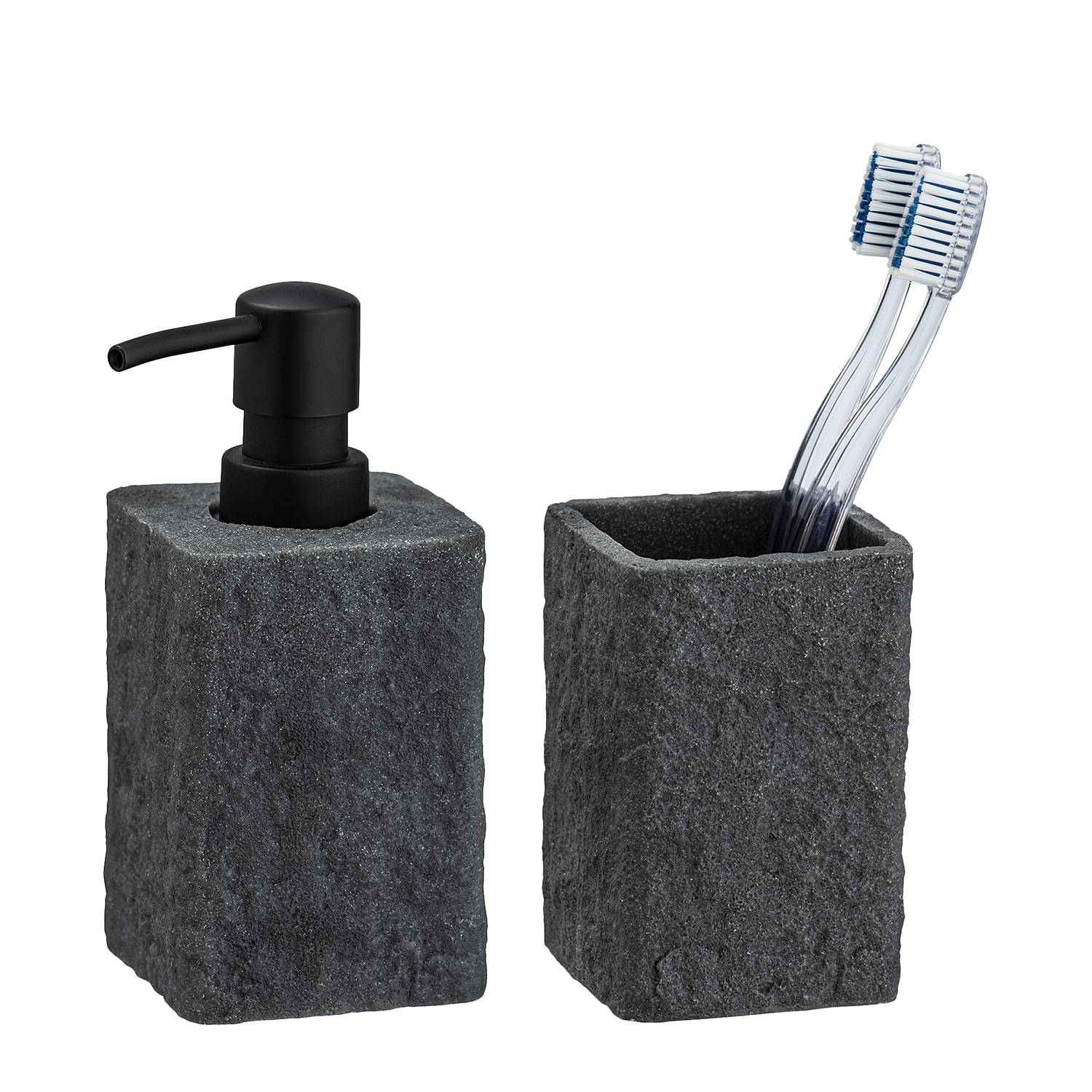 2x Bad-Accessoire-Set Villata Anthrazit
