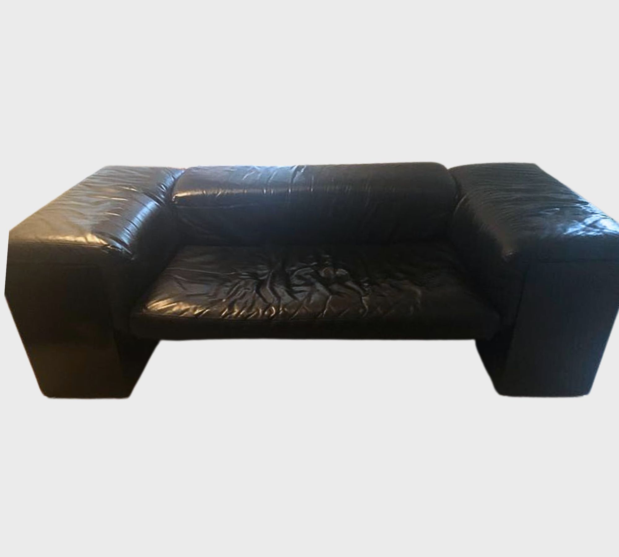 Brigadier Sofa 2-Sitzer Leder Schwarz