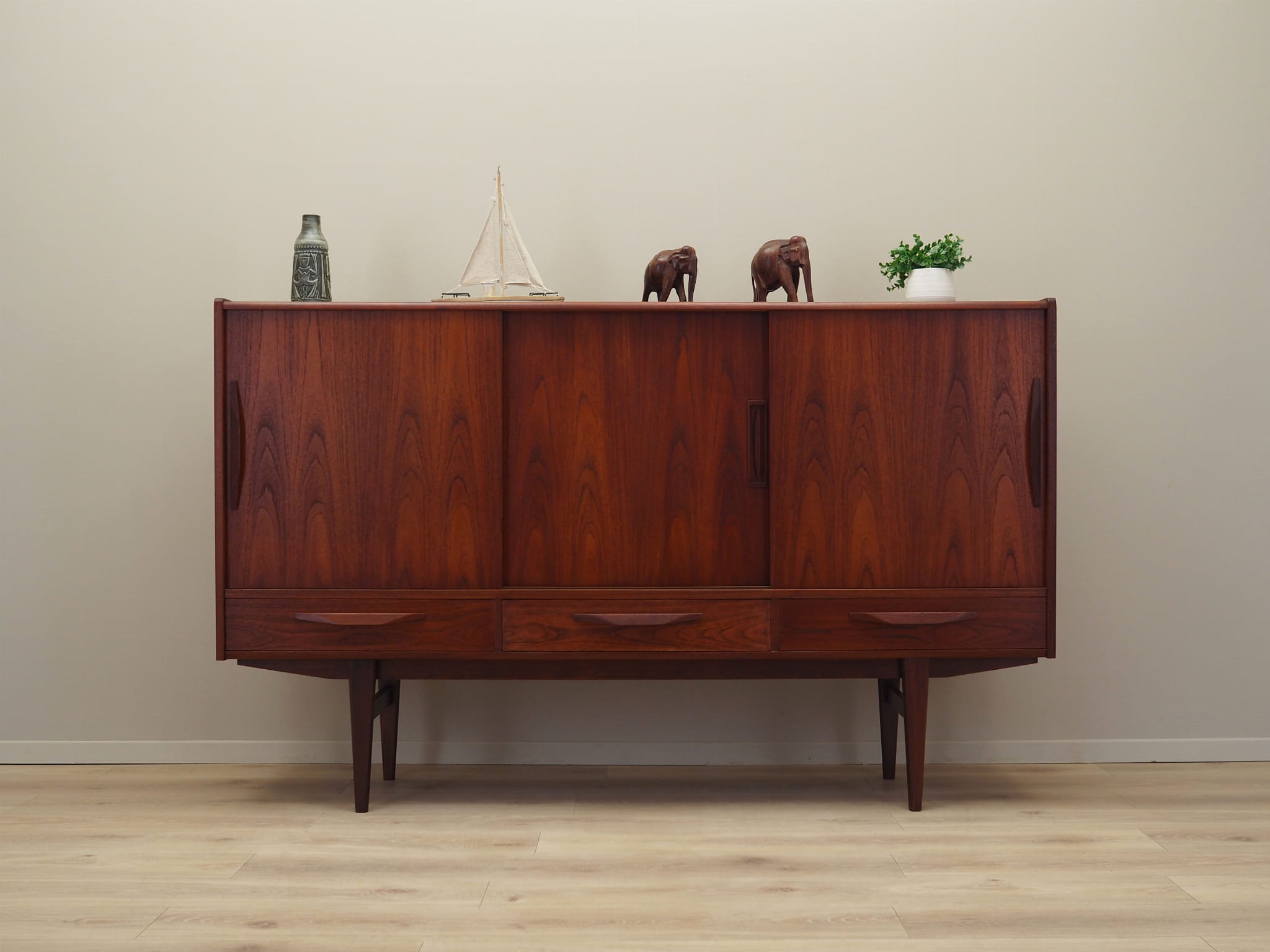 Highboard Wood Brown 1970s