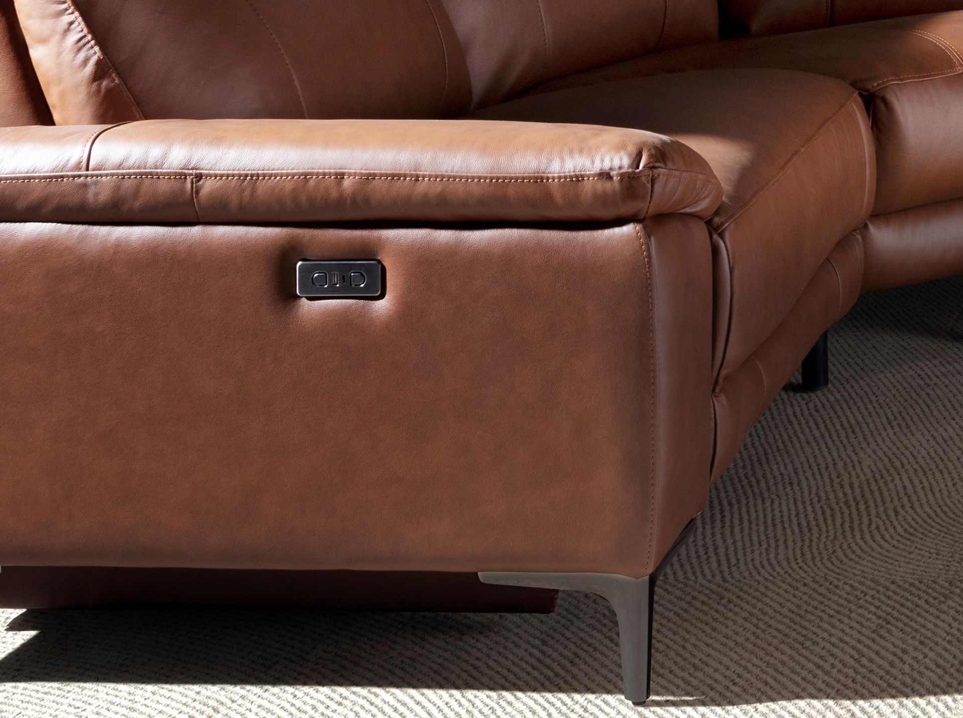 Sofa Récamiere Rechts Leder Tabakbraun