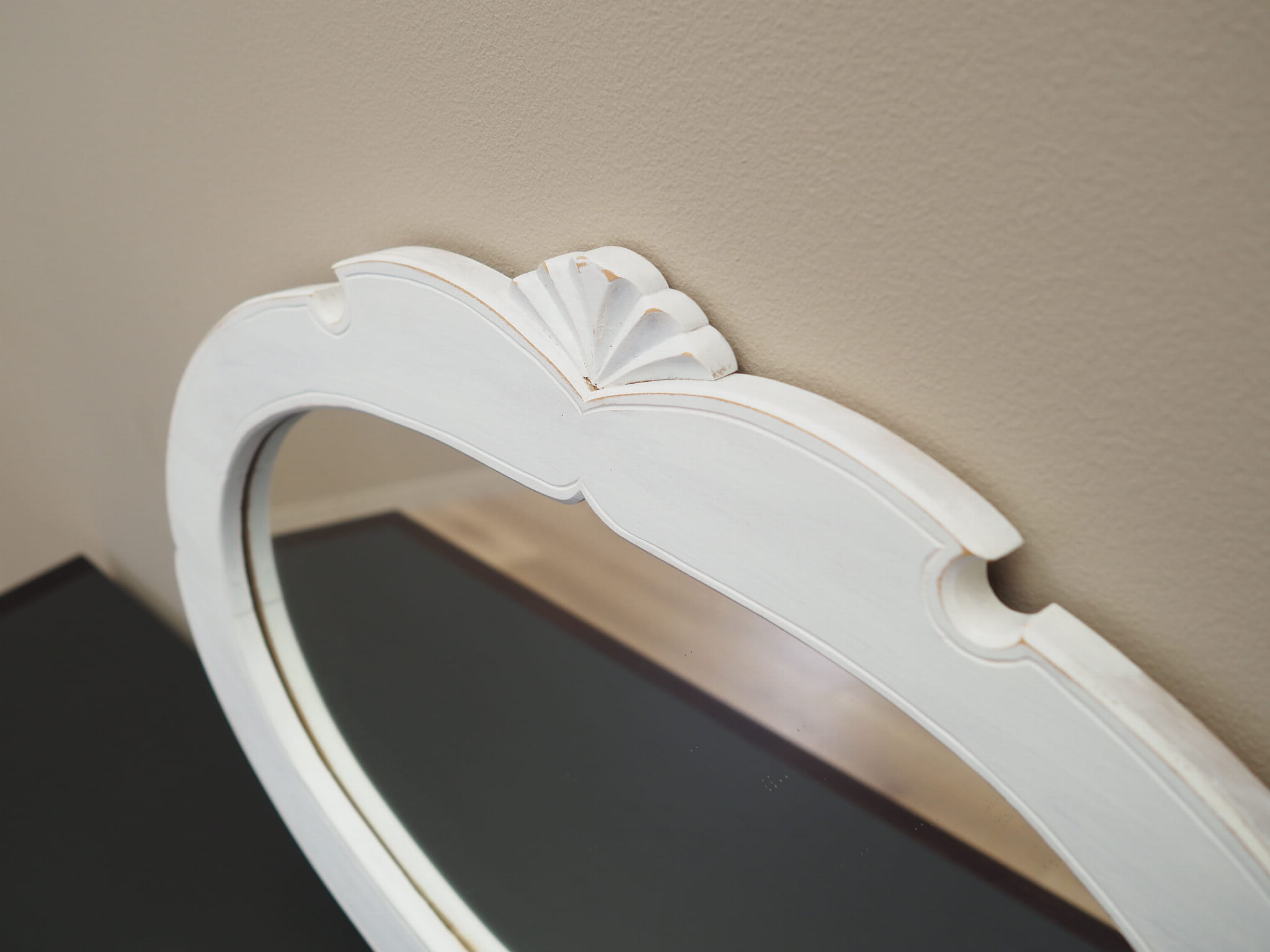 Vintage Mirror Pine White 1960s
