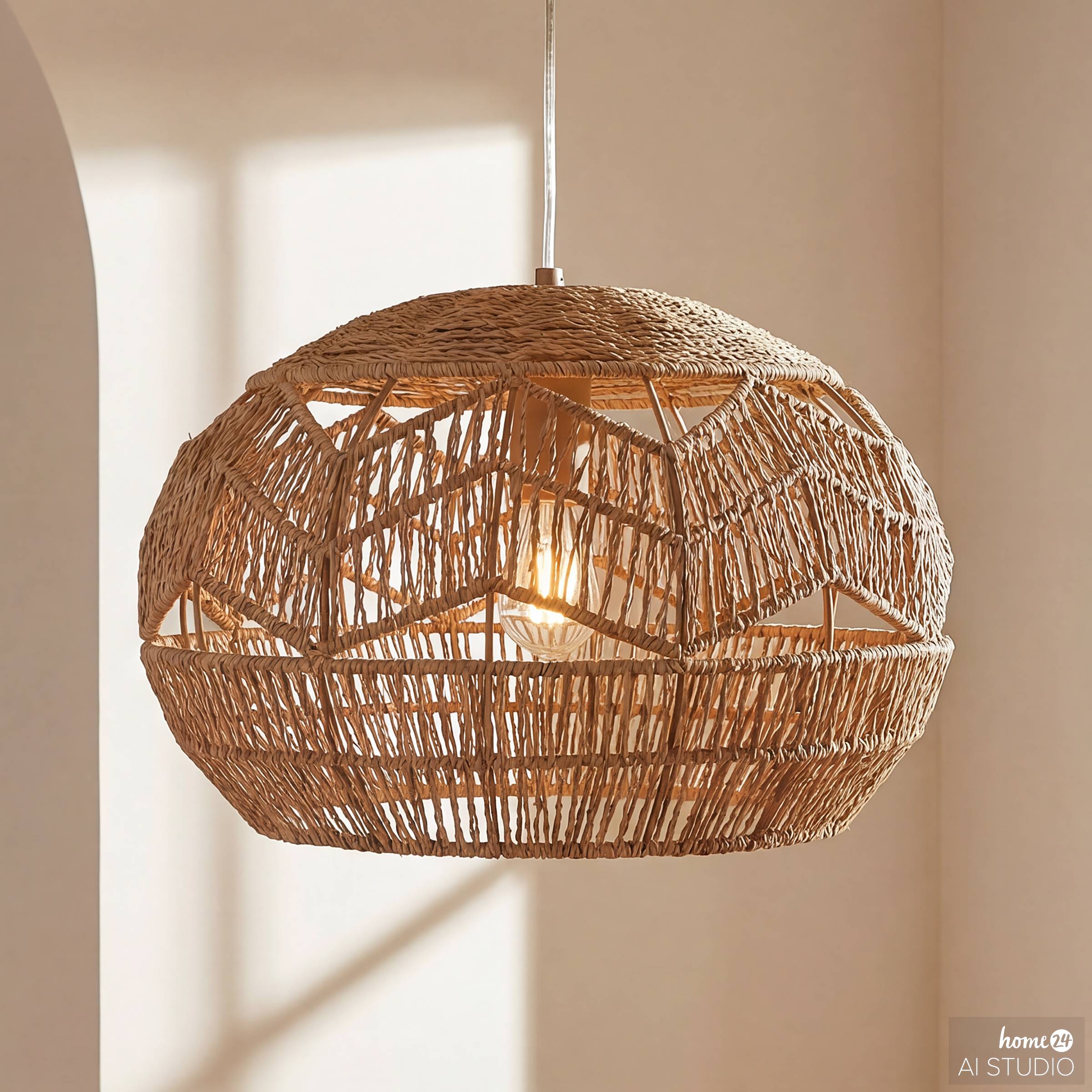 Xenol Pendelleuchte 1-flammig Naturfaser