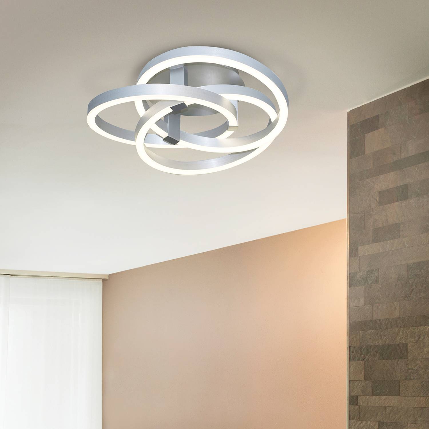 Divora LED-Deckenleuchte Acrylglas Aluminium 1-flammig