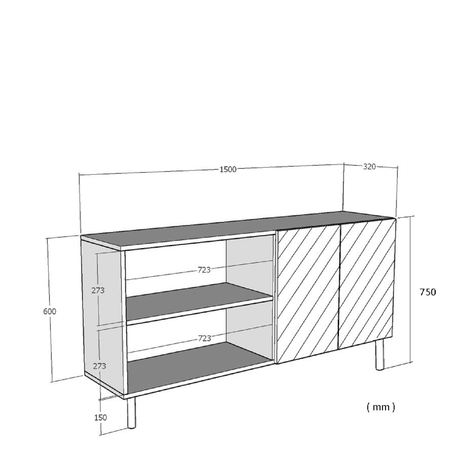 Simple 150 Credenza Antracite Oro