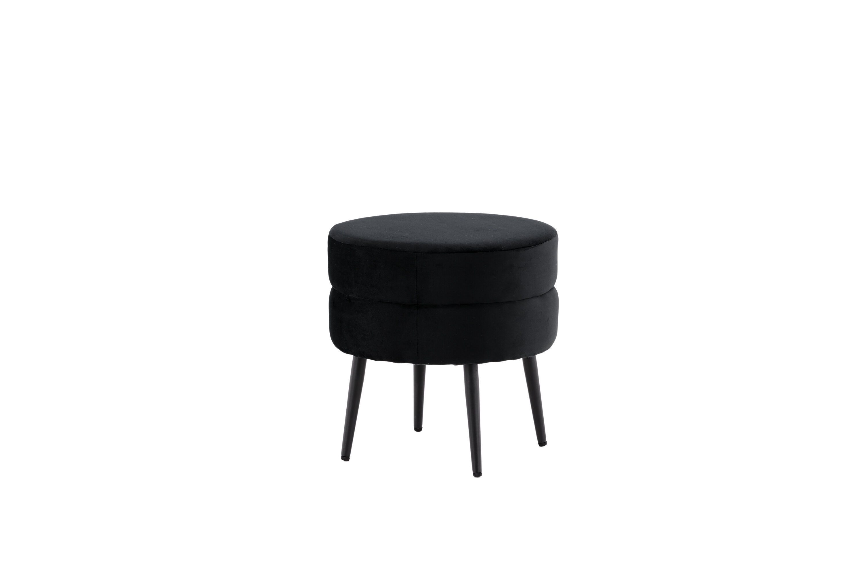 Pot Pouf Samt Schwarz Ø40cm