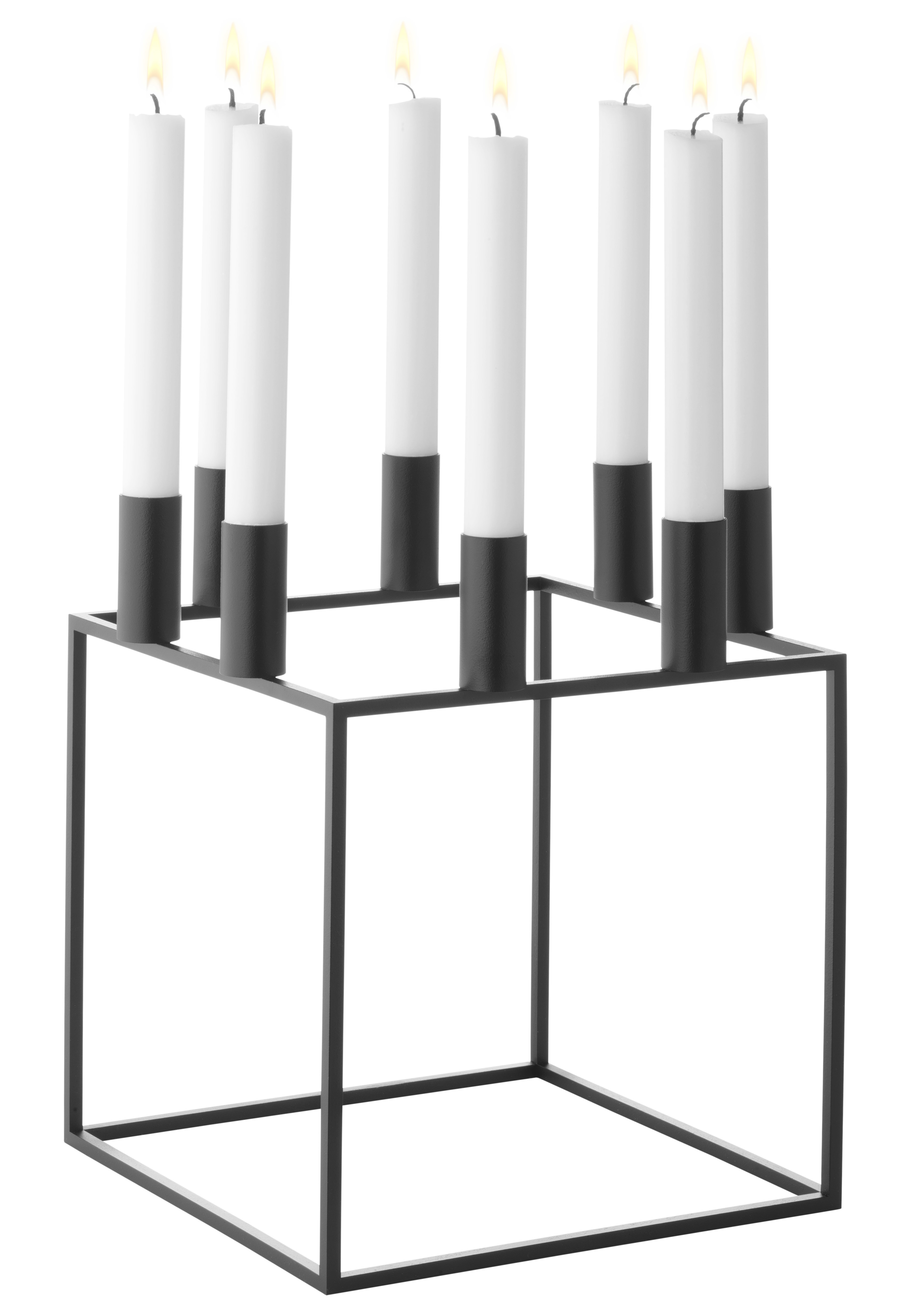 Kubus 8 Kerzenhalter Schwarz