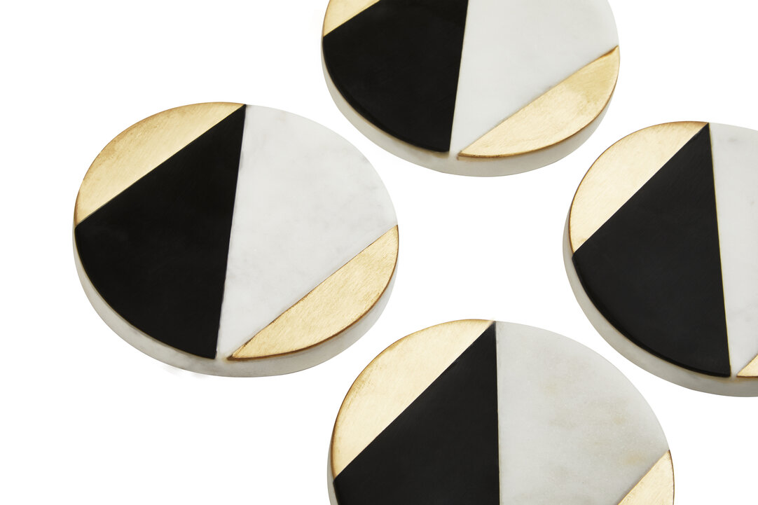 4x Kira Grey Marble Untersetzer
