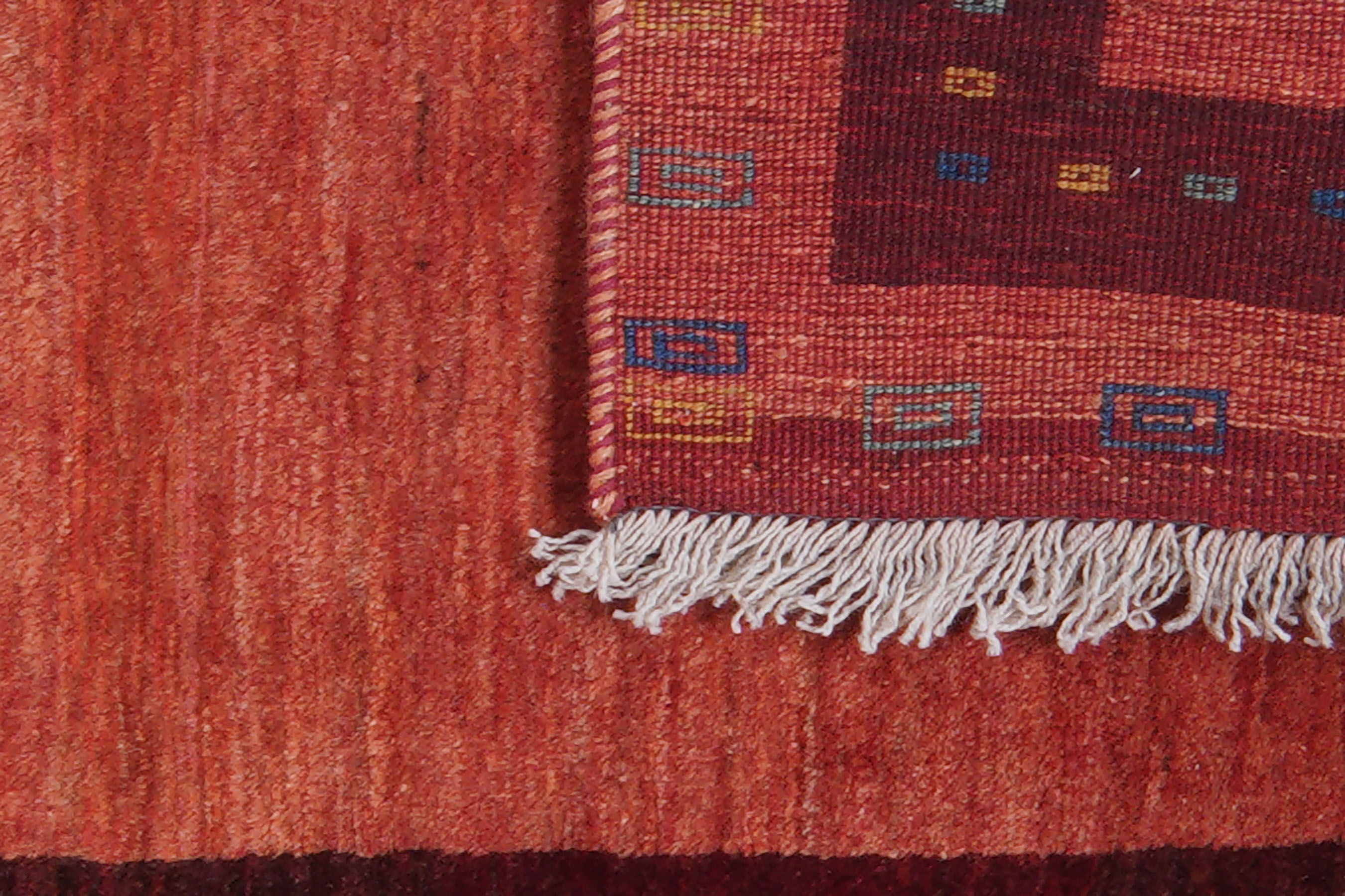 Gabbeh Teppich Wolle Rot