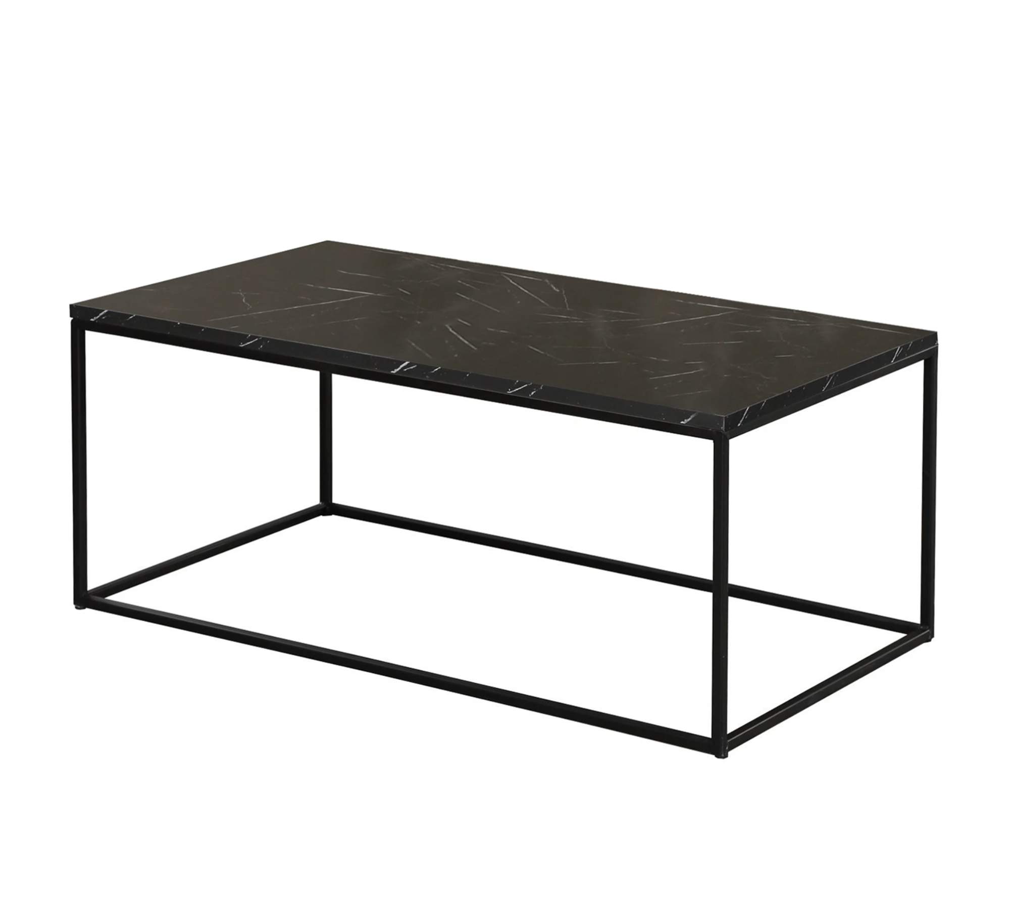 Couchtisch Marmor Dekor Metalll Schwarz