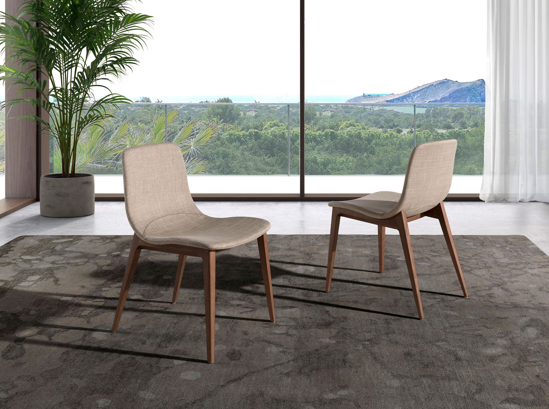 Sedia da pranzo legno beige