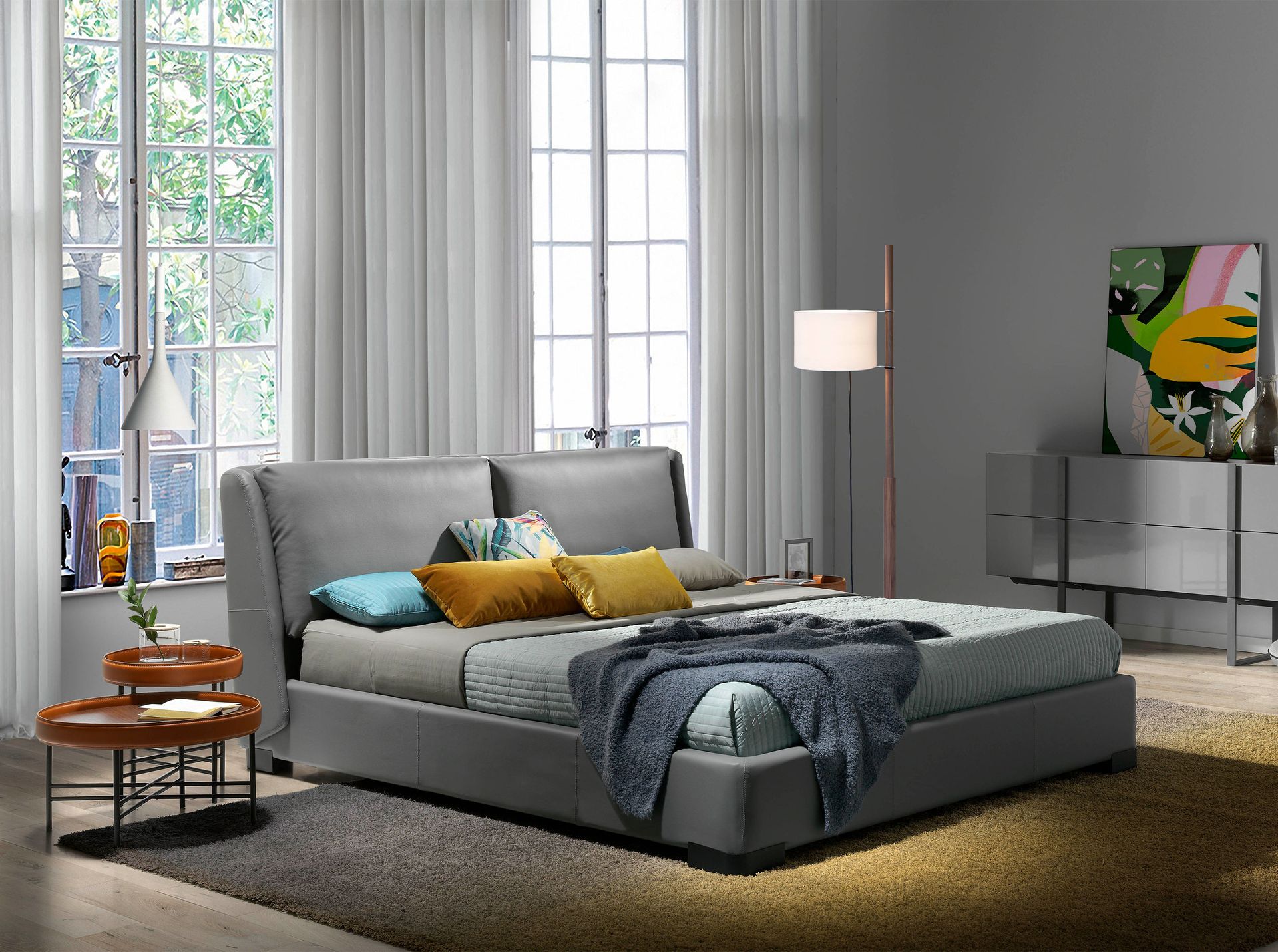 Beistelltisch Leder Braun