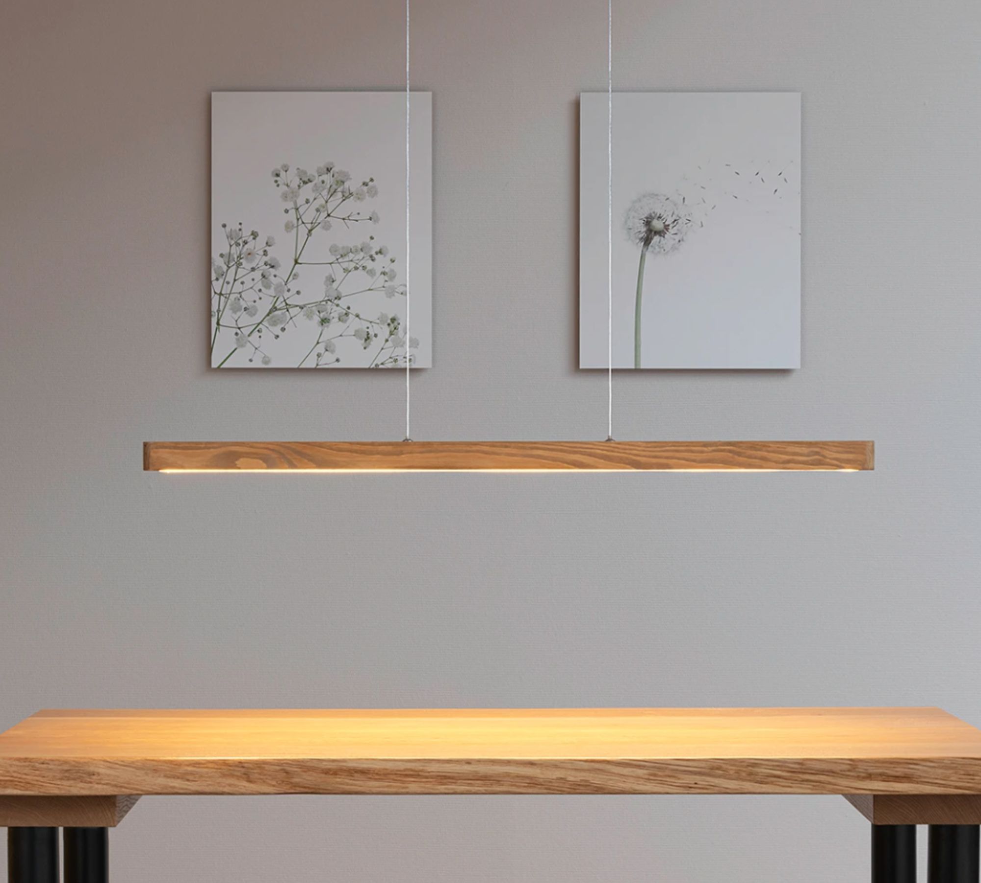 LED-Pendelleuchte Holz Metall