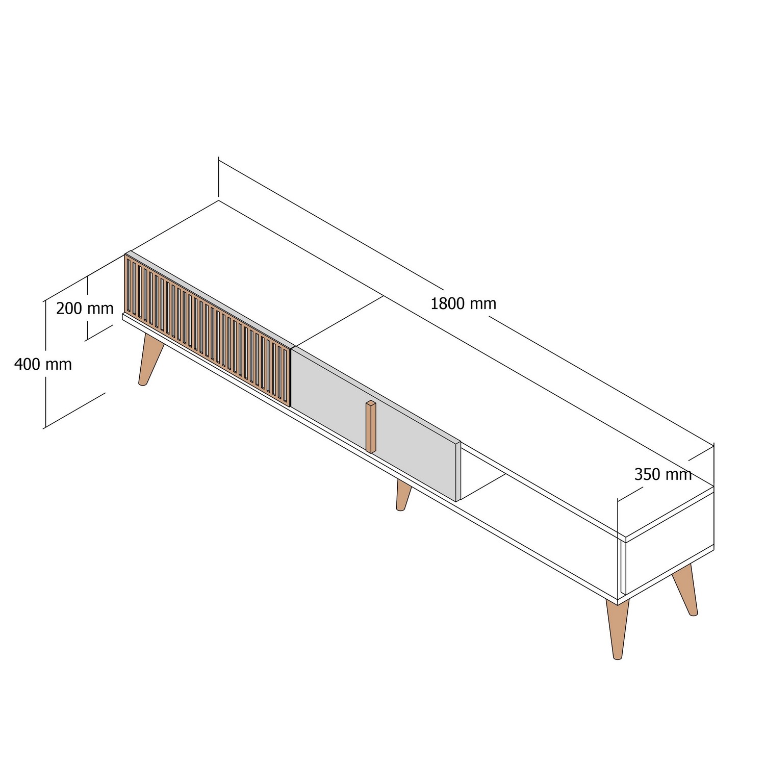 Milan Lowboard Walnussbraun Steinoptik