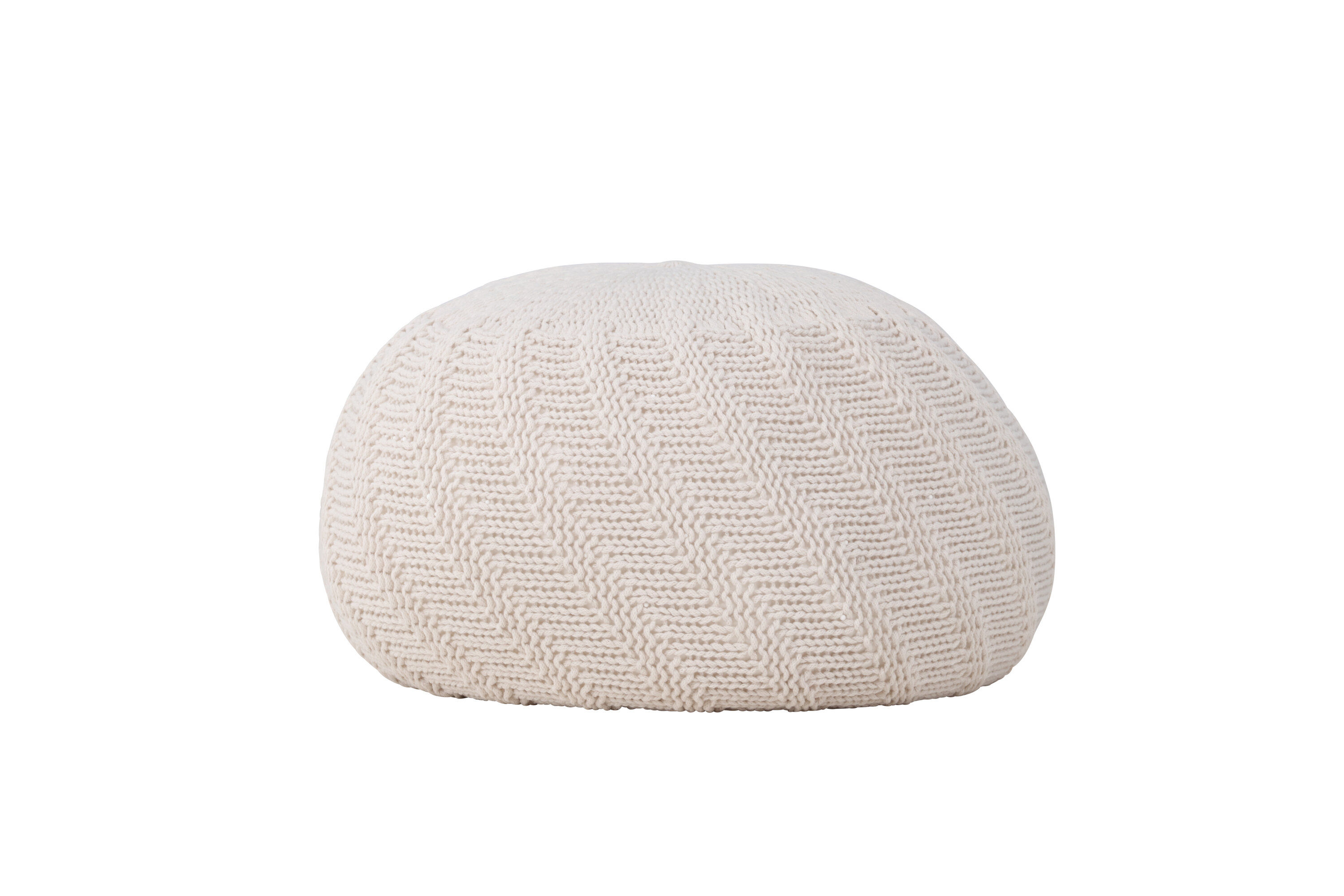 Ted Round Pouf Offwhite ⌀45cm