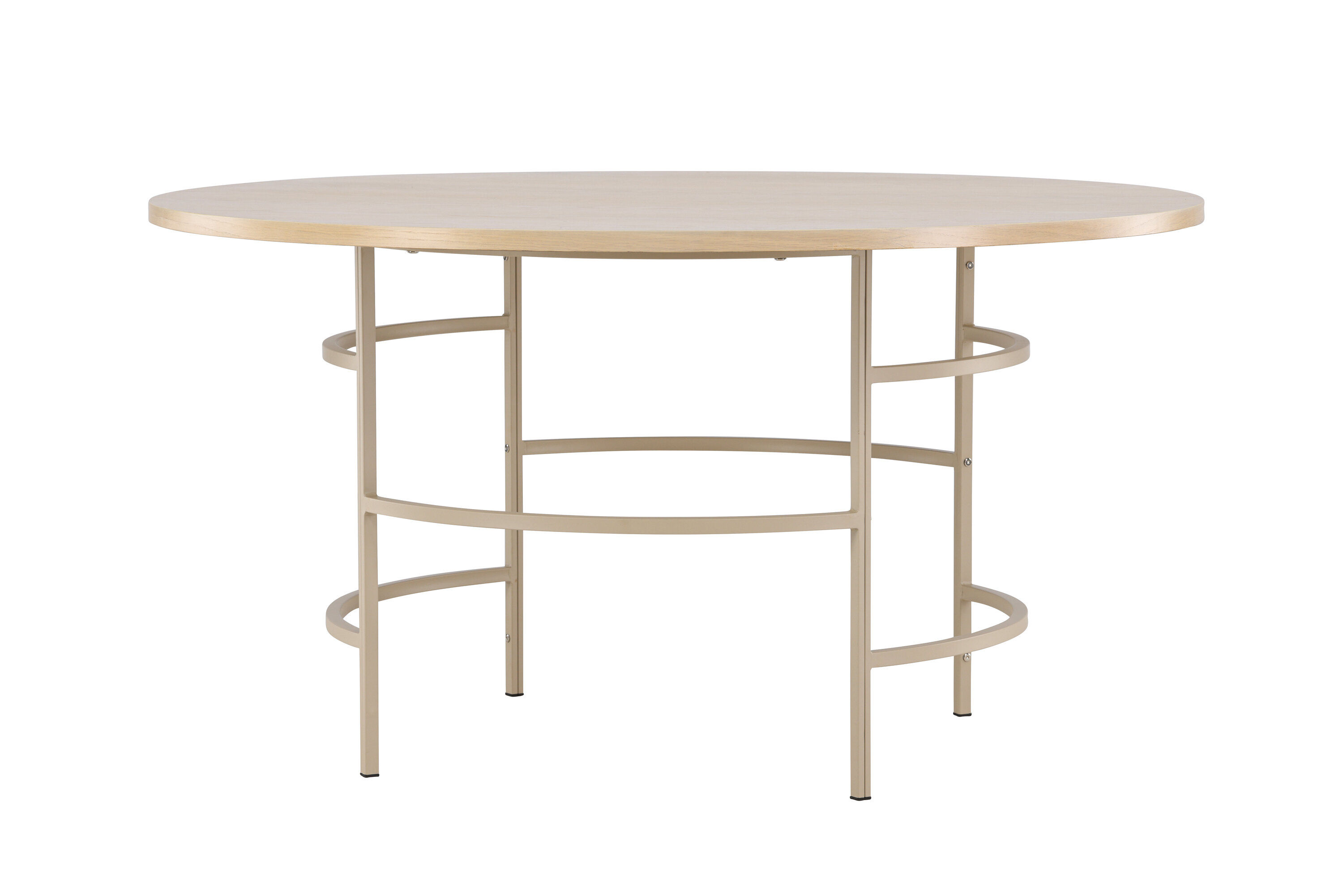 Copenhagen Dining table Wood Metal Beige ⌀140cm
