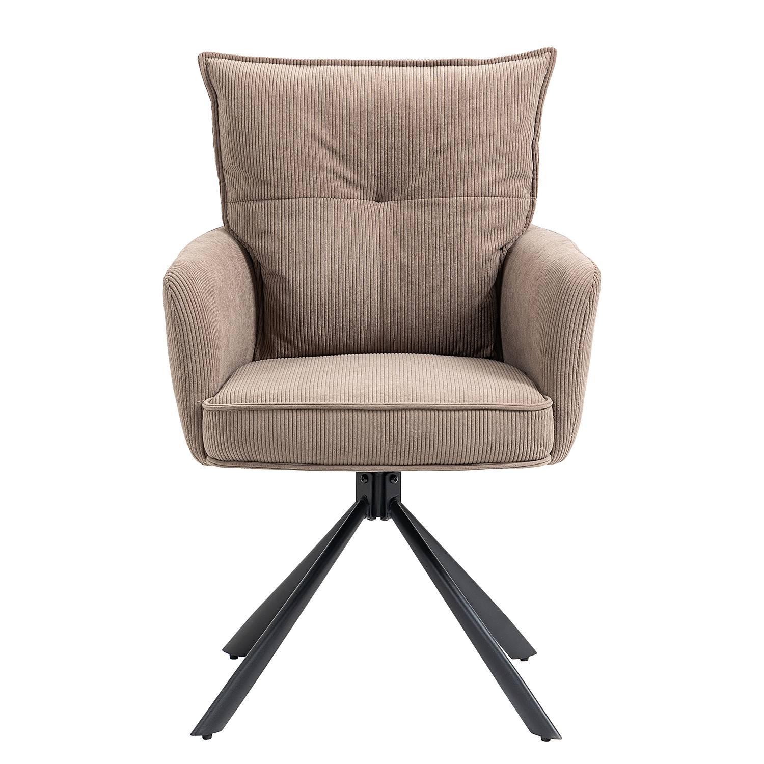 DIDRIP Drehbarer Armlehnenstuhl 2er-Set Cord Braun