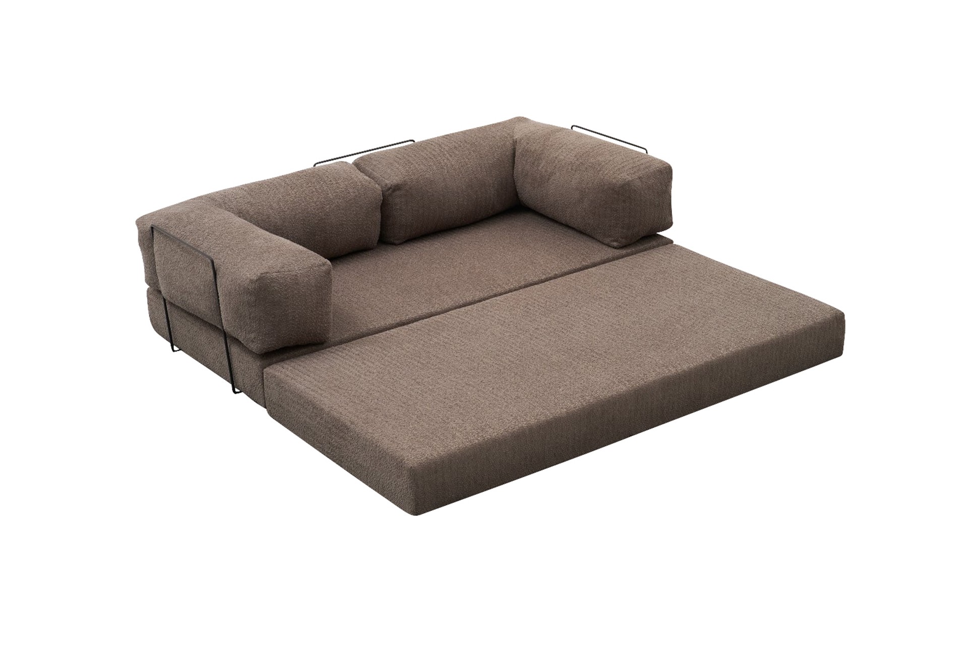 Comfort Schlafsofa 2-Sitzer mit Hocker Grau