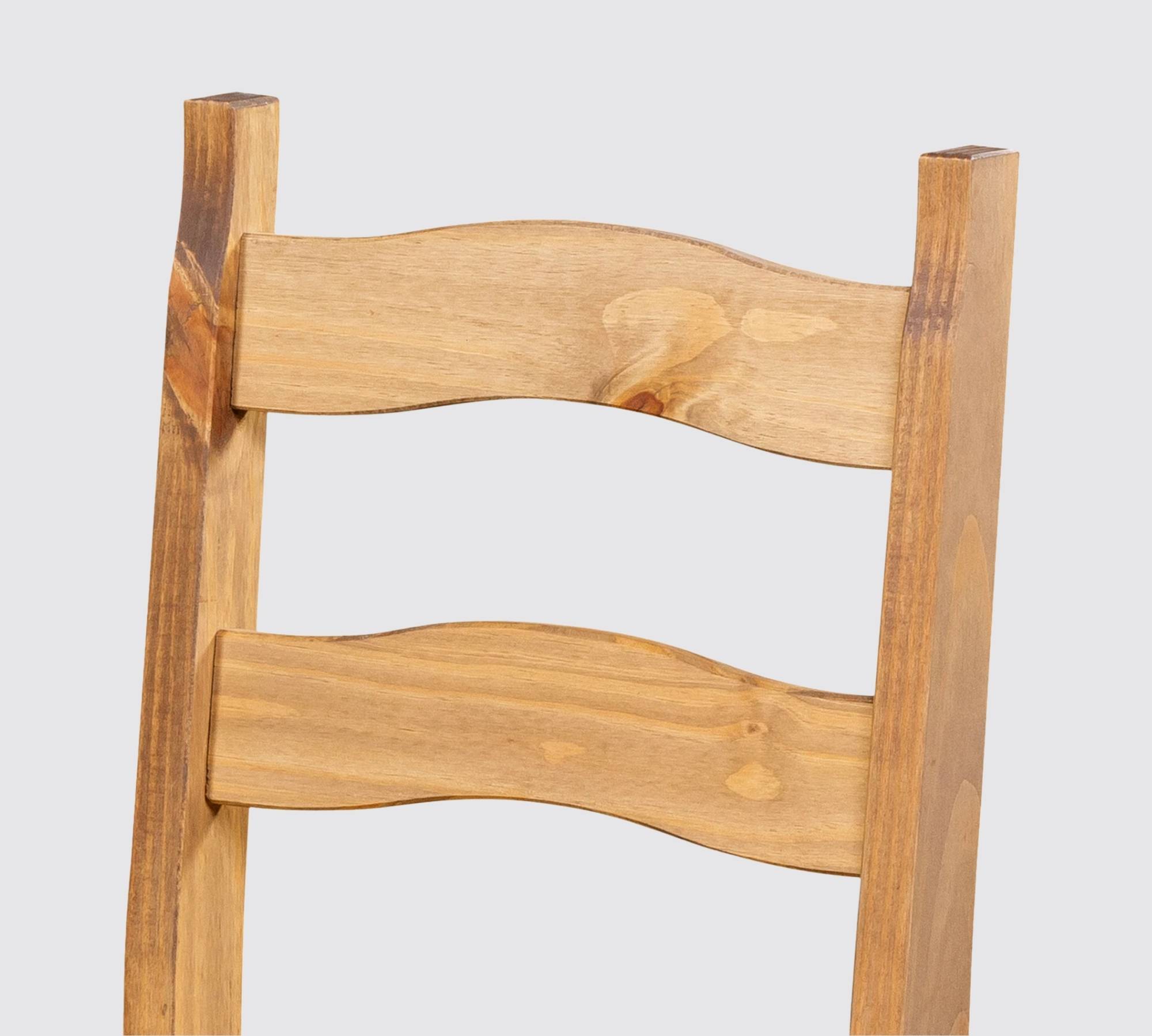 2x Rustikaler Holzstuhl Kiefer Massiv