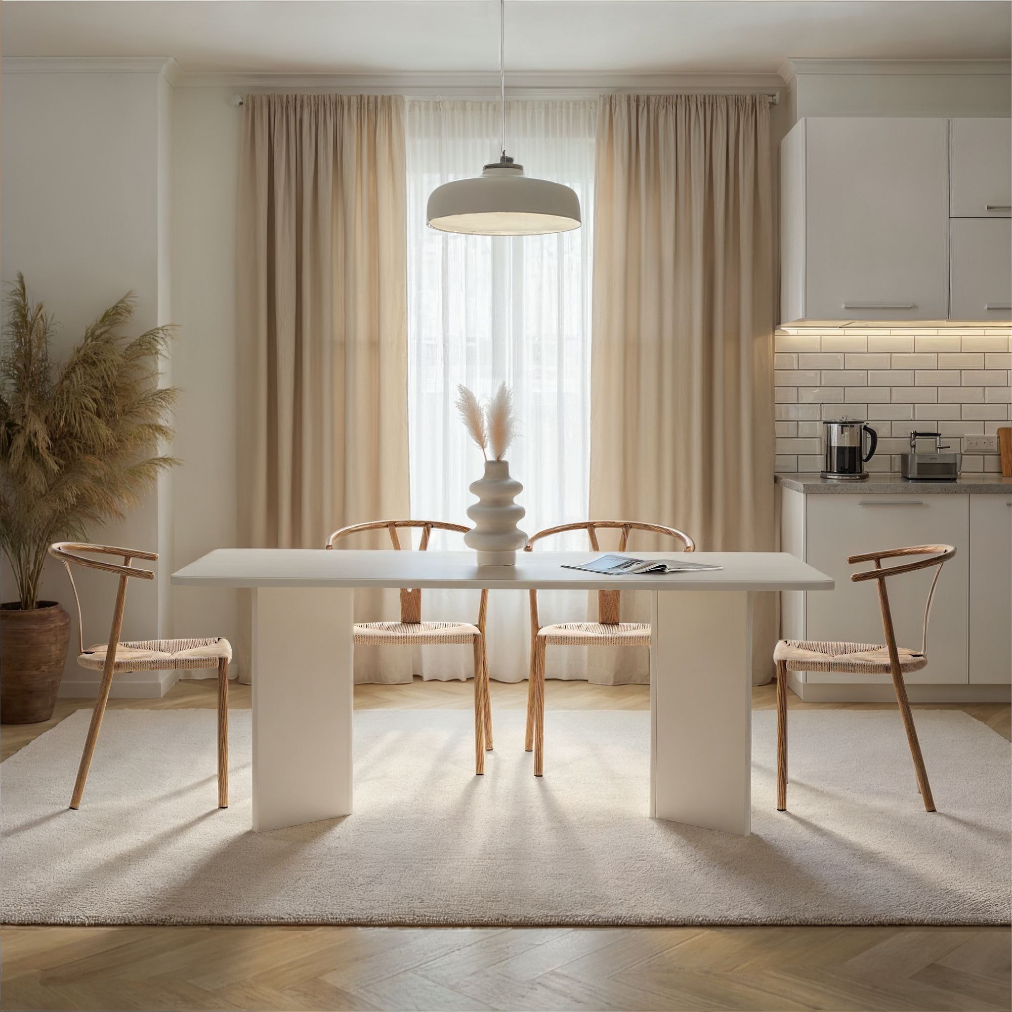 Tavolo Linza Legno Bianco