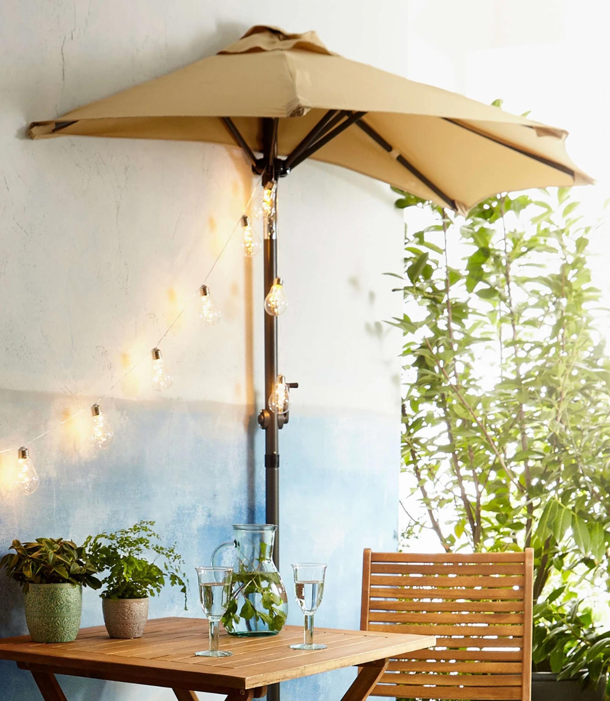 Sonnenschirm Klappbar Aluminium Beige