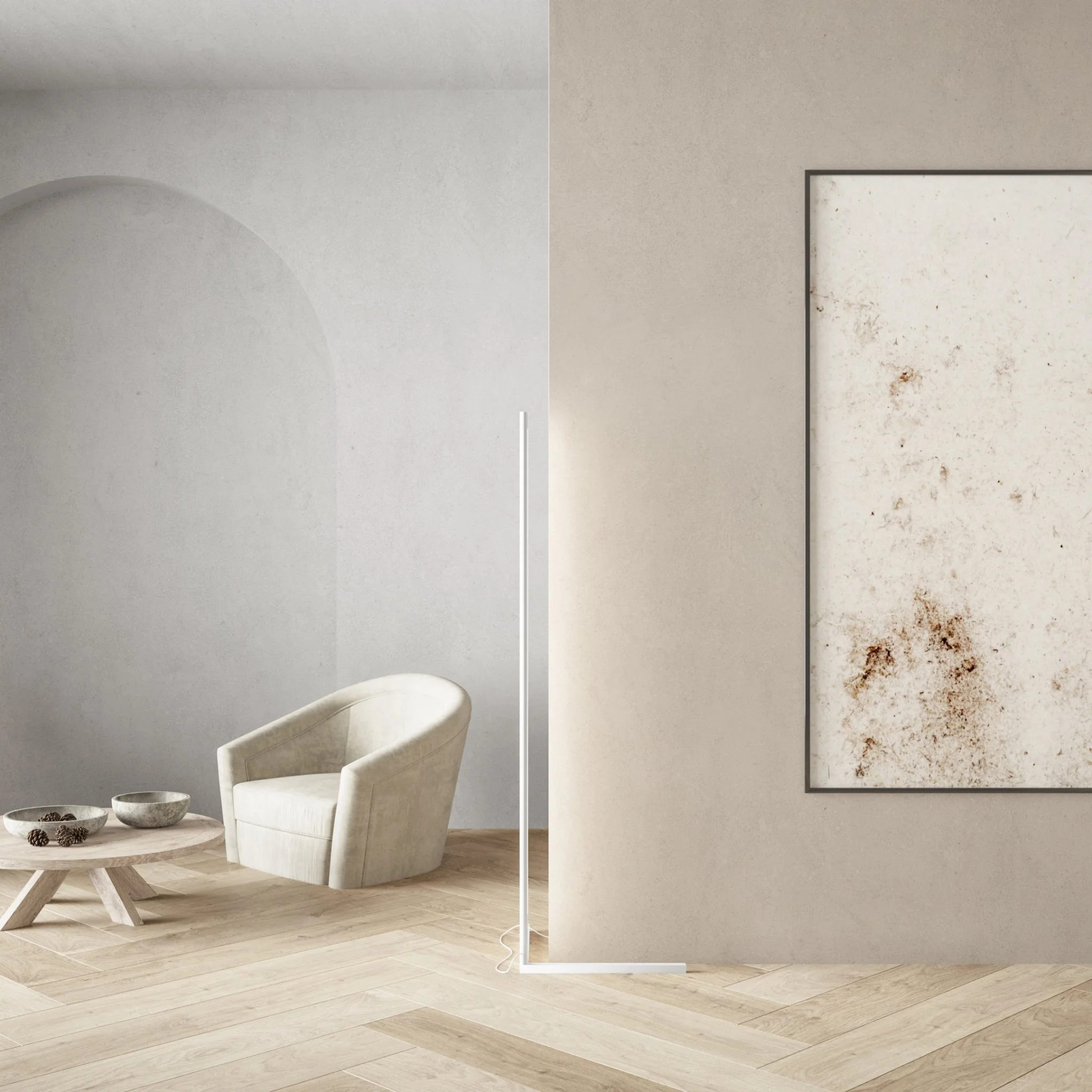 Minimalistische LED Stehlampe HELIOS Weiß