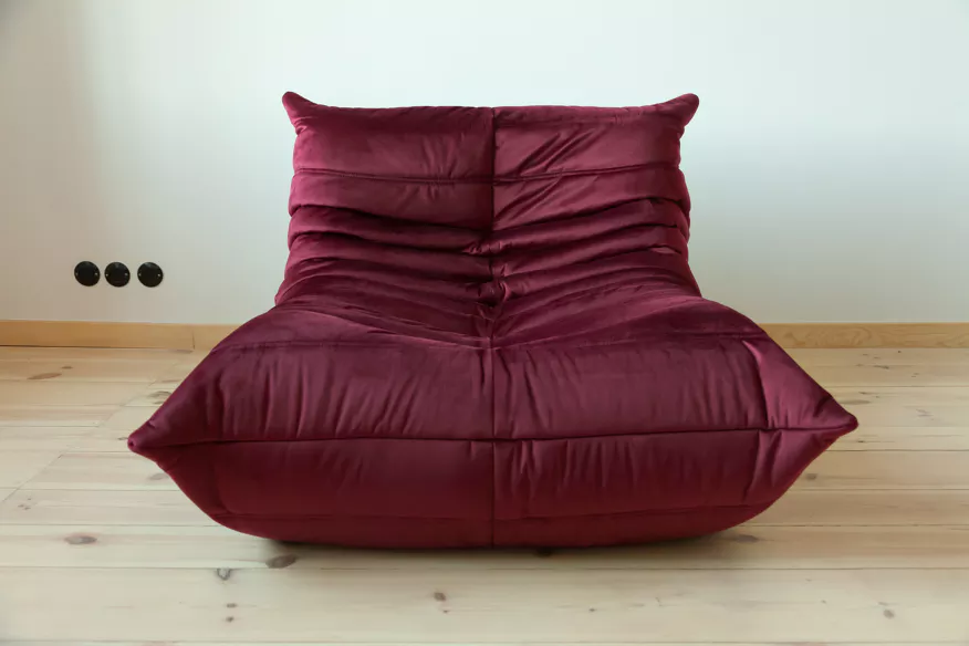 Togo Lounge Set 2-piece. Velvet Burgundy