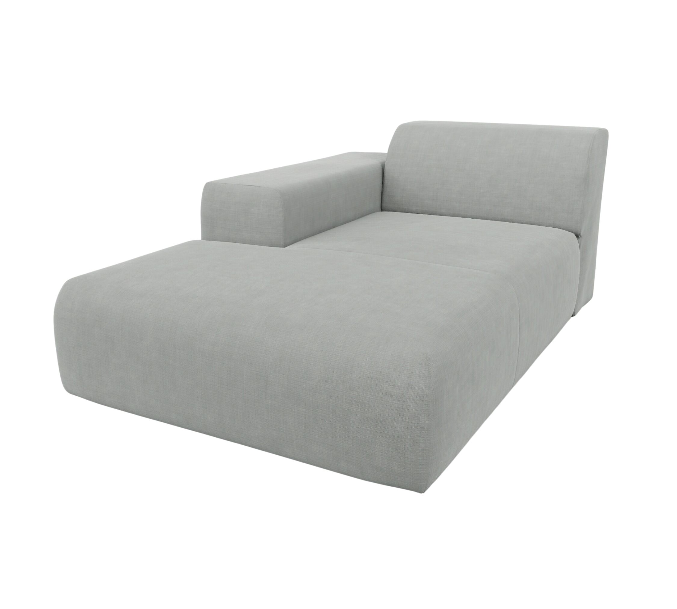 Pyllow Sofa 1-Sitzer Récamiere Webstoff Lichtgrau