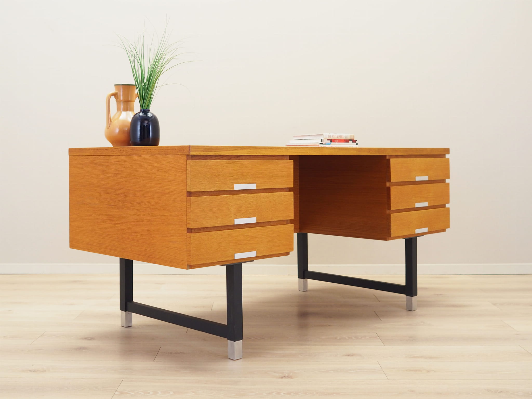 Vintage desk ash wood 1970s