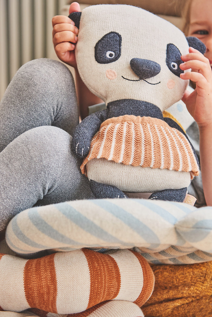 Lun Lun Panda Bear Plush Toy Organic Cotton Multicolored