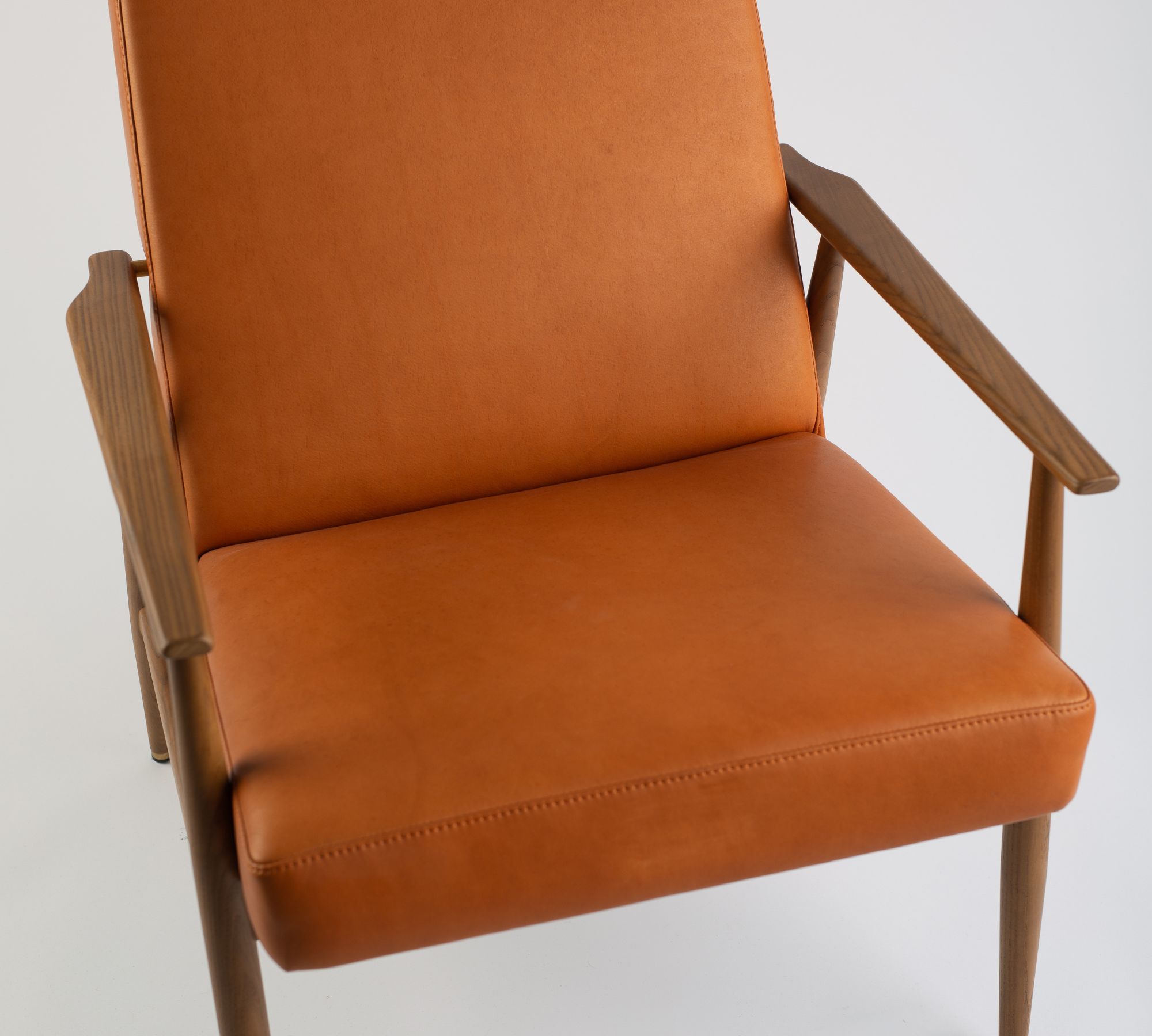 Fox Sessel Holz Leder Beige
