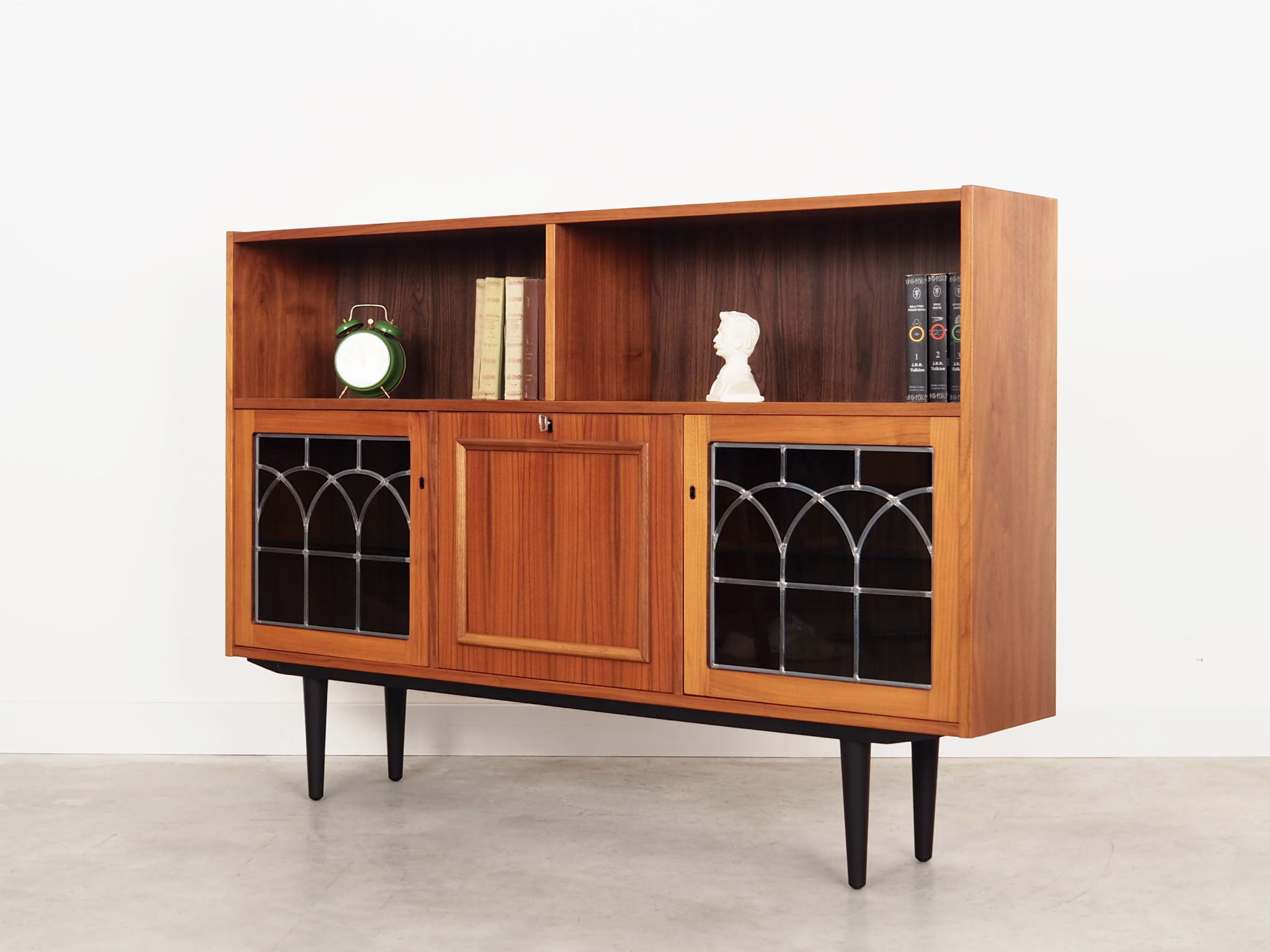 Vintage Bookshelf Wood Brown 1970s