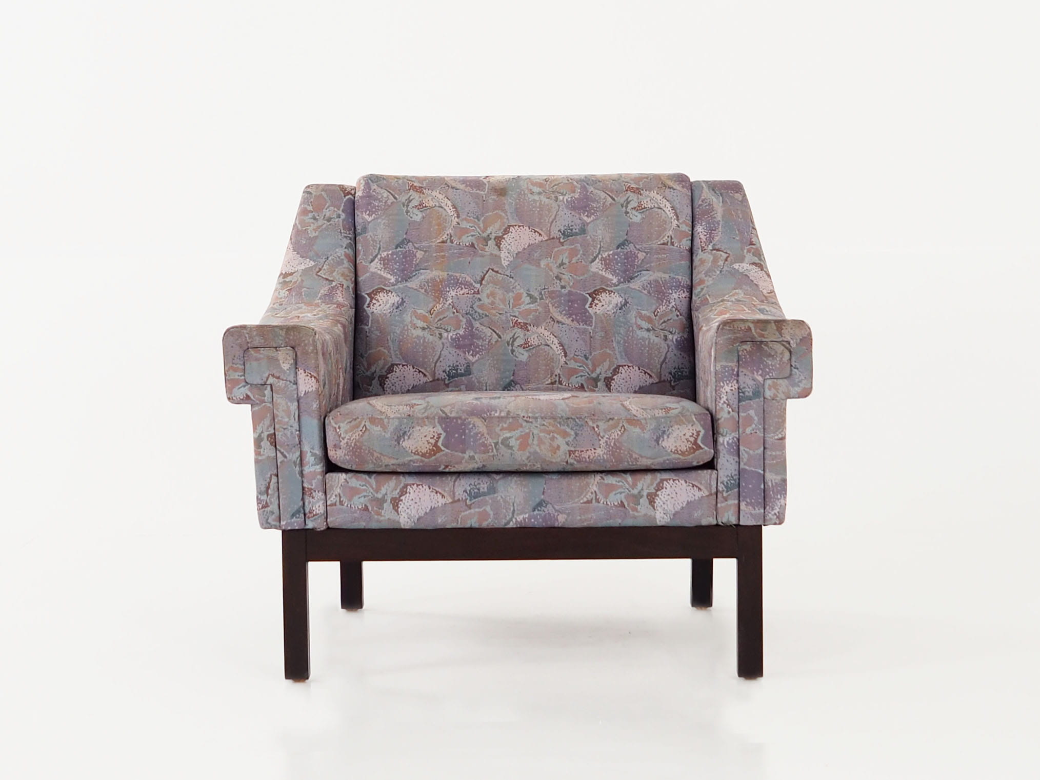 Vintage Sessel Buchenholz Textil Violett 1960er Jahre 