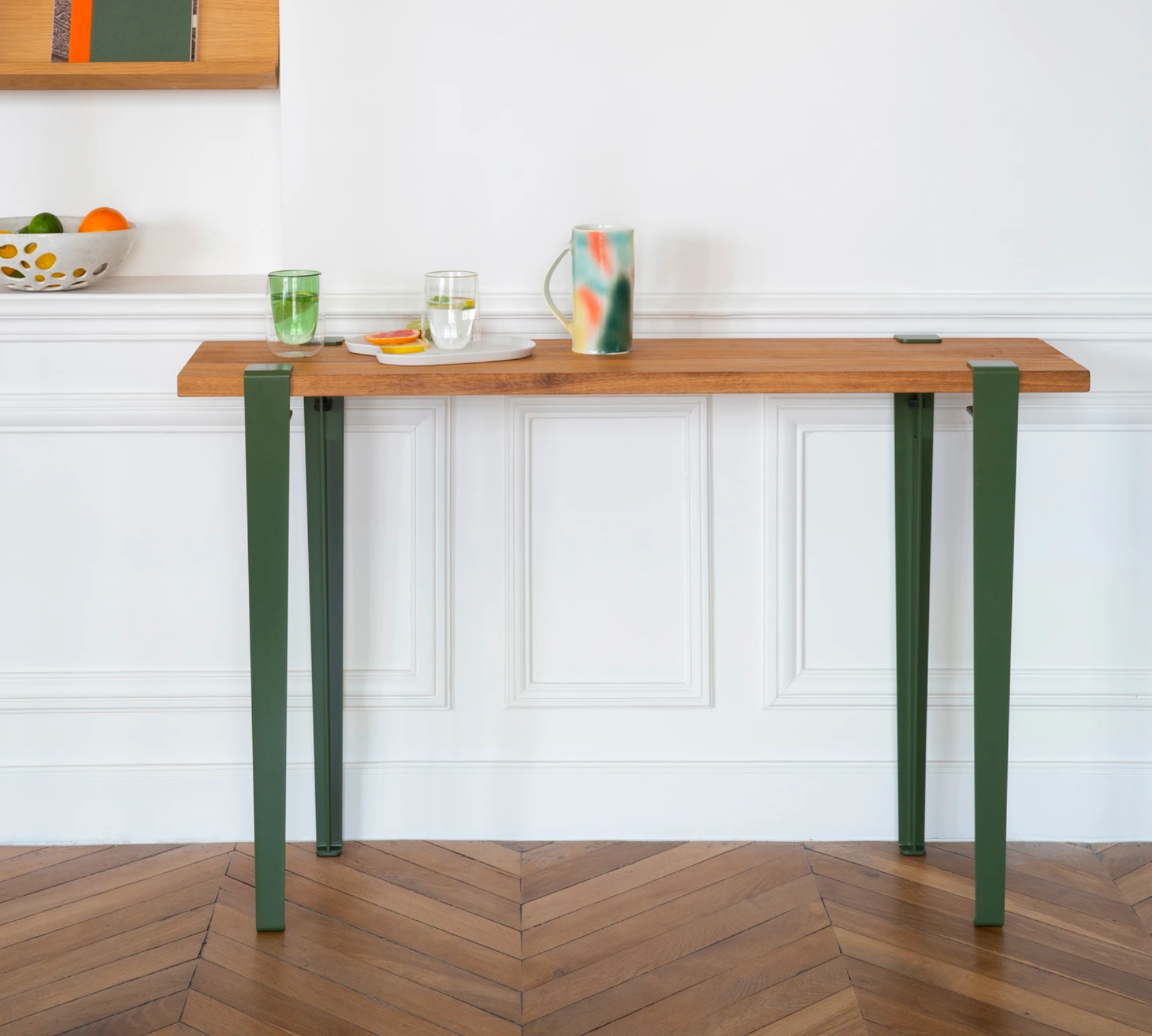 4x Tischbein Stahl Grün