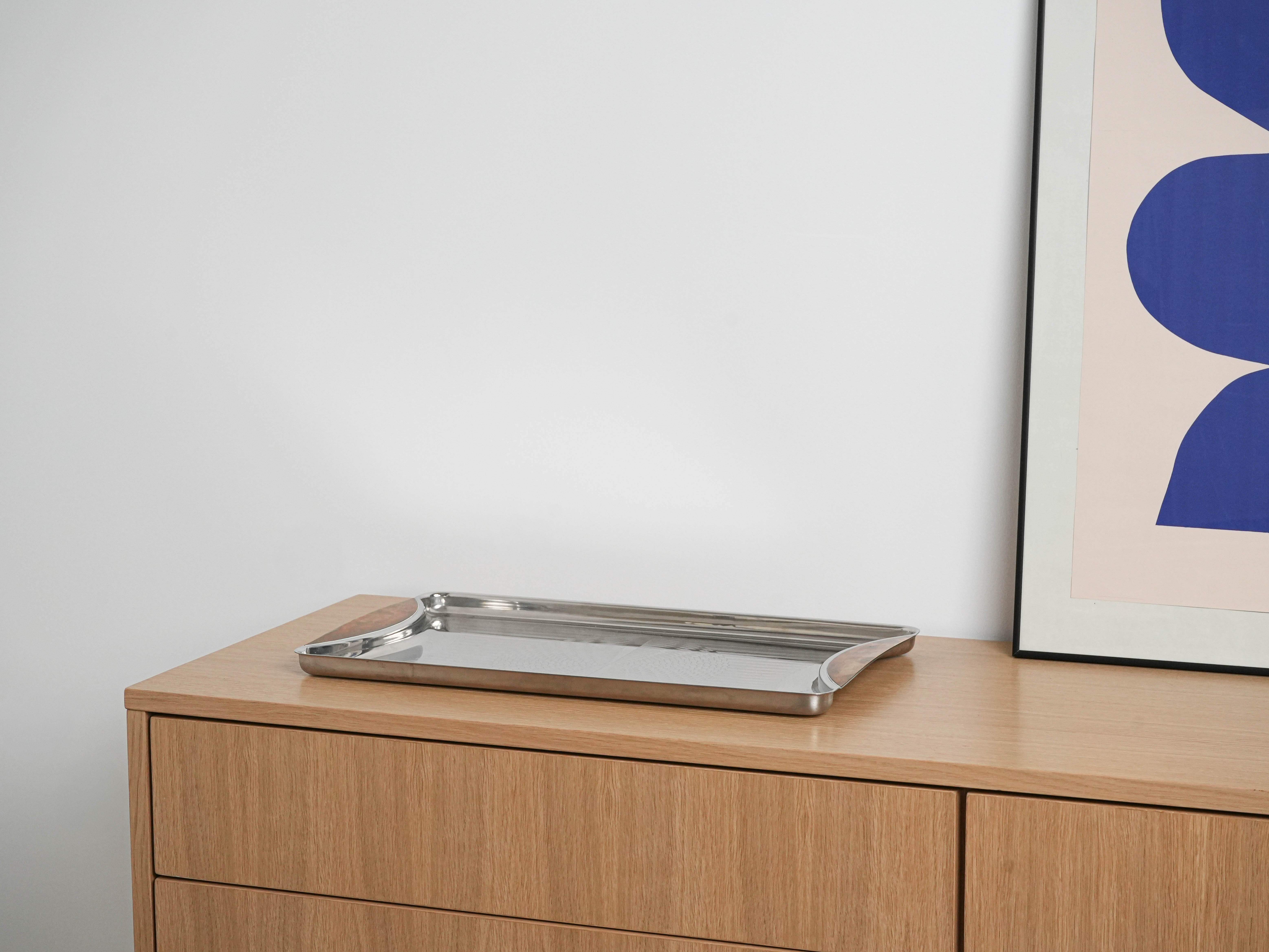 Edelstahltablett Silber