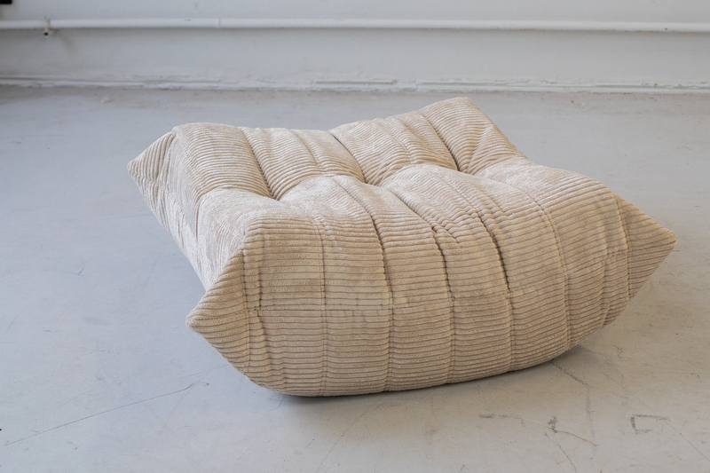 Togo Armchair and Ottoman Set Cord Beige